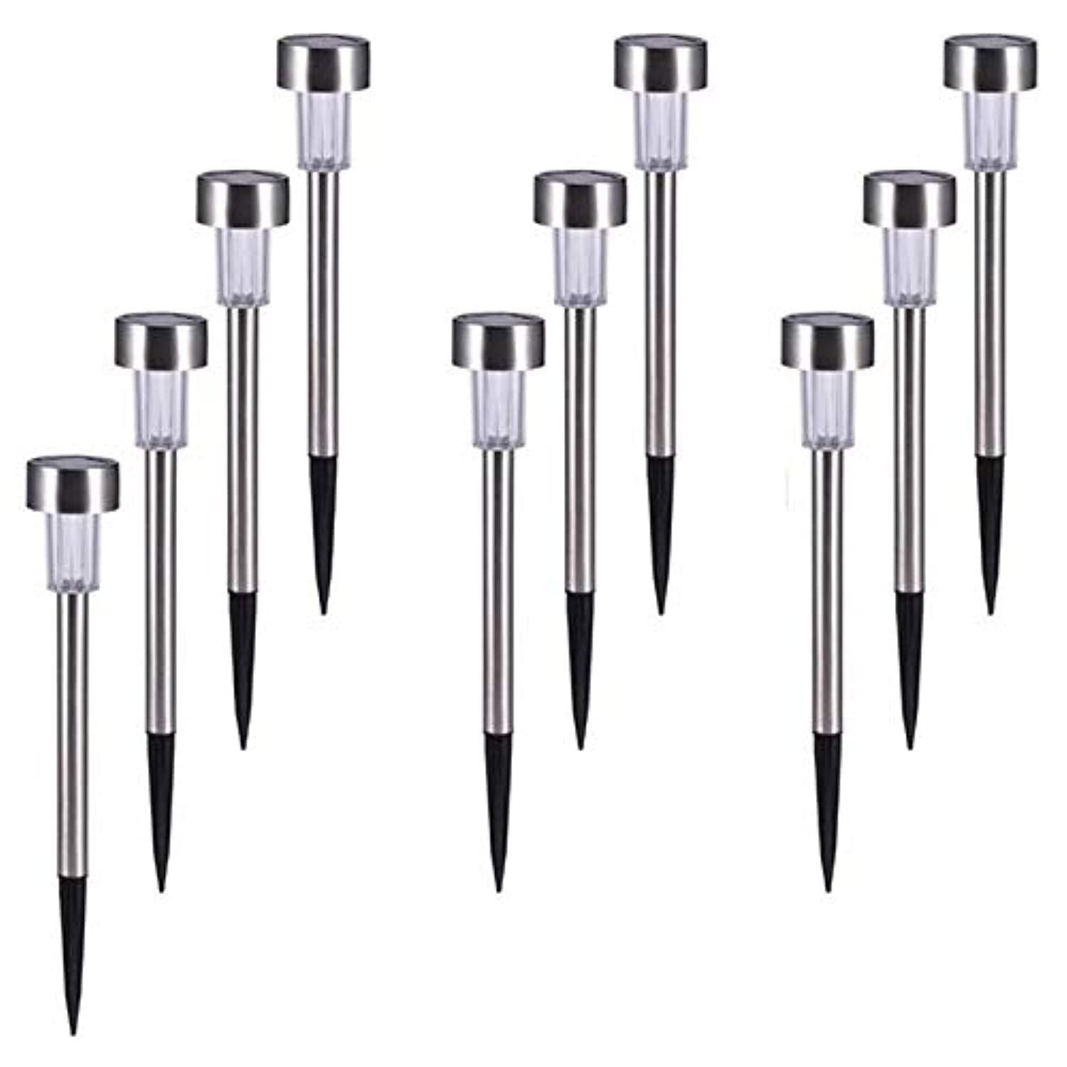 Tanbaby10pcs/lot Alunimum Solar Lawn Light Garden Solar Power Light Outdoor Solar Lamp For Outdoor Landscape Yard Deck Pathway White Color