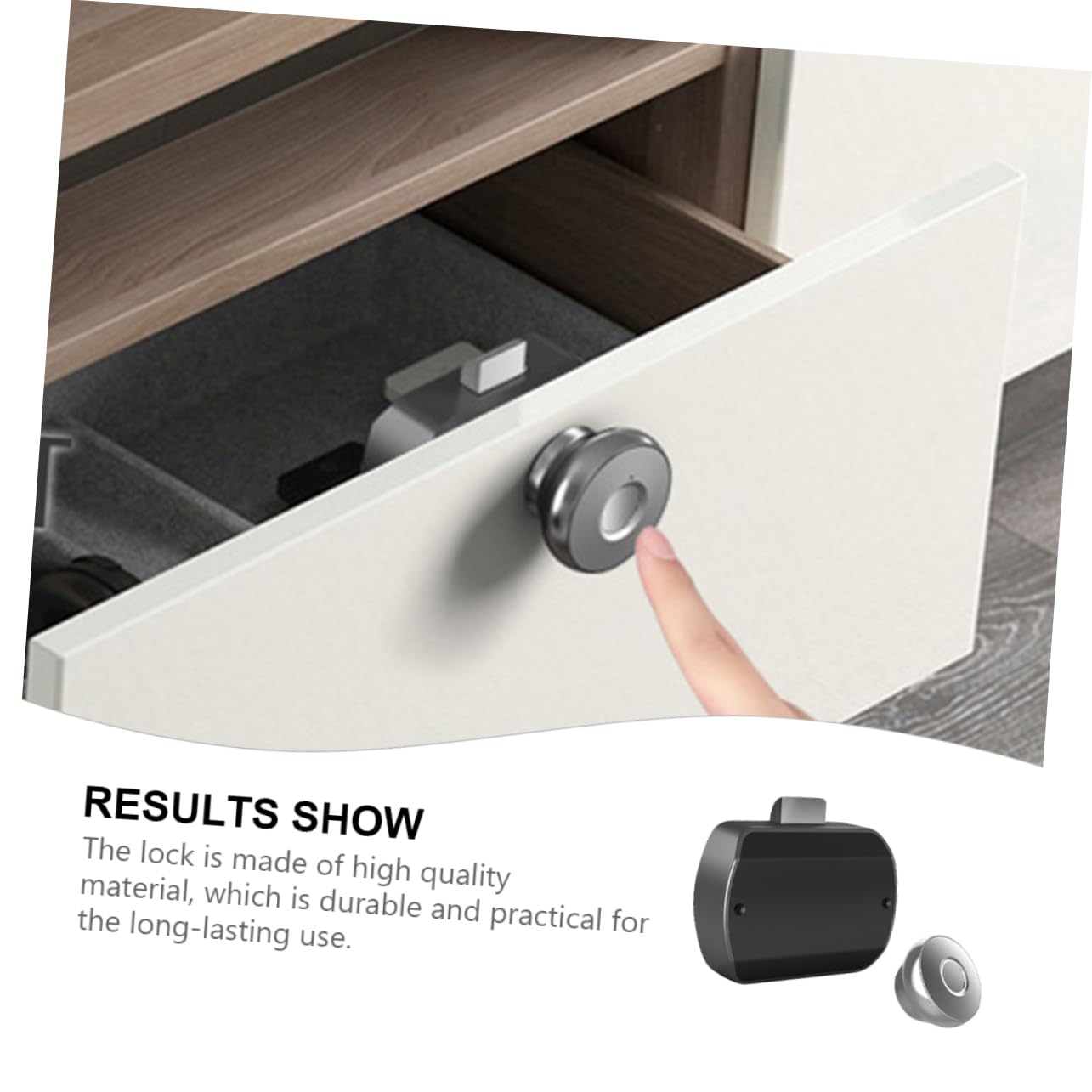Uonlytech Serrure Connectée à Empreinte Digitale pour Tiroir Panneau Alliage D'aluminium et Corps Abs, Déverrouillage Sécurisé USB pour Bureau et Maison