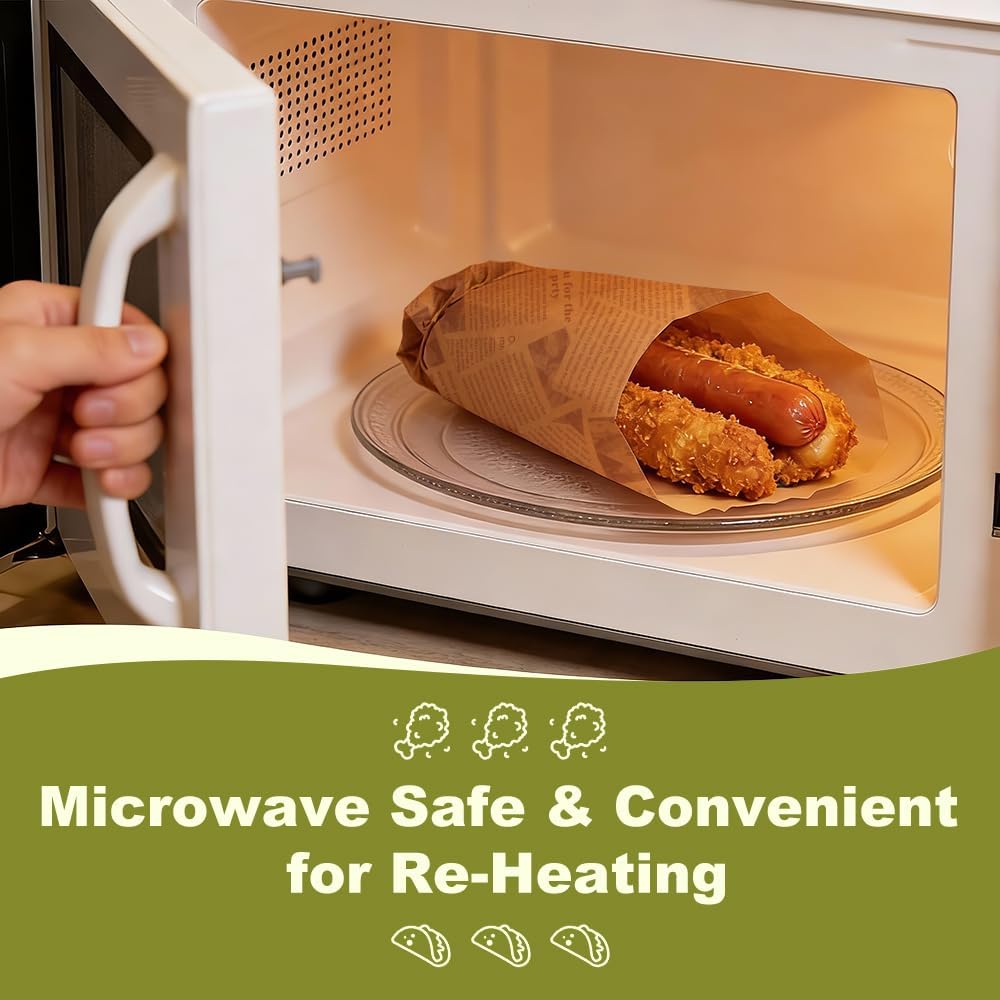 1000 Pcs 12" x 12" Grease-Resistant Deli Wax Paper Sheets, Food-Grade Basket Liners & Sandwich Wraps for Burgers, Hot Dogs, BBQ, Picnic (Brown Newsprint, 12" x 12")