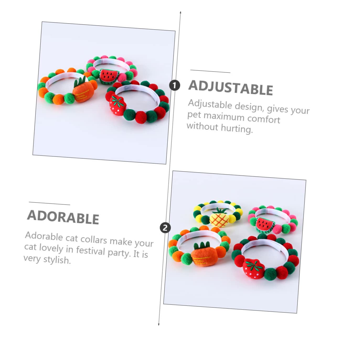 20pezzi Collare Decorativo Per Gattini Stile Fruttato Design Carino Per Feste Collare e Confortevole Per Animali Domestici Accessorio Adorabile Per Gatti e Cuccioli