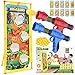 GOLDGE Gioco di Bersaglio di Tiro, Giochi di Tiro a Segno per 5 6 7 8 9 + Anni Ragazzi Ragazze Gioco da All'aperto Interno con 2 Pistola Giocattolo Tiro Bersaglio 24 Palle di Schiuma Lattine di Tiro