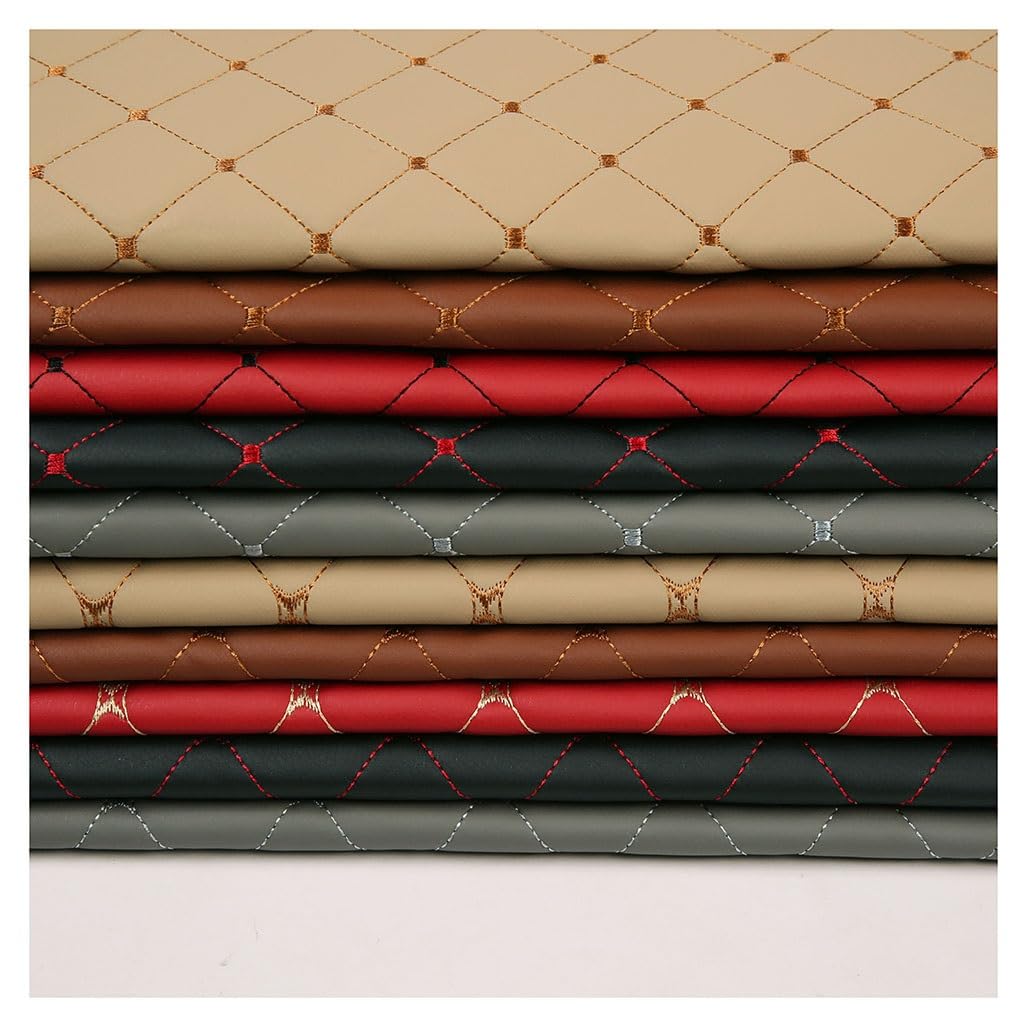 Kunstleder PVC Leder Polster Stoff Lederkonzept Kunstleder Polsterstoff Gesteppt Kaschiert Meterware Möbelstoff Dekostoff, Grau Möbel Textil Meterware(Black,1.4X3m)