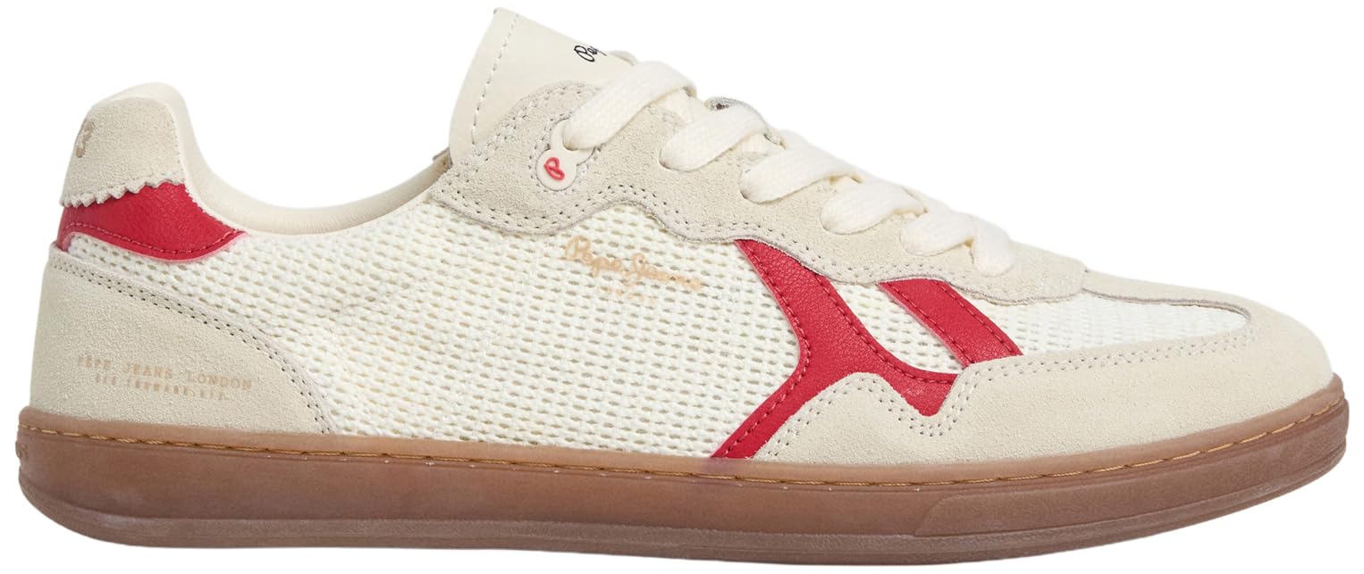 Pepe Jeans Men's Ball Natural M Sneak, White (Off White), 8 UK