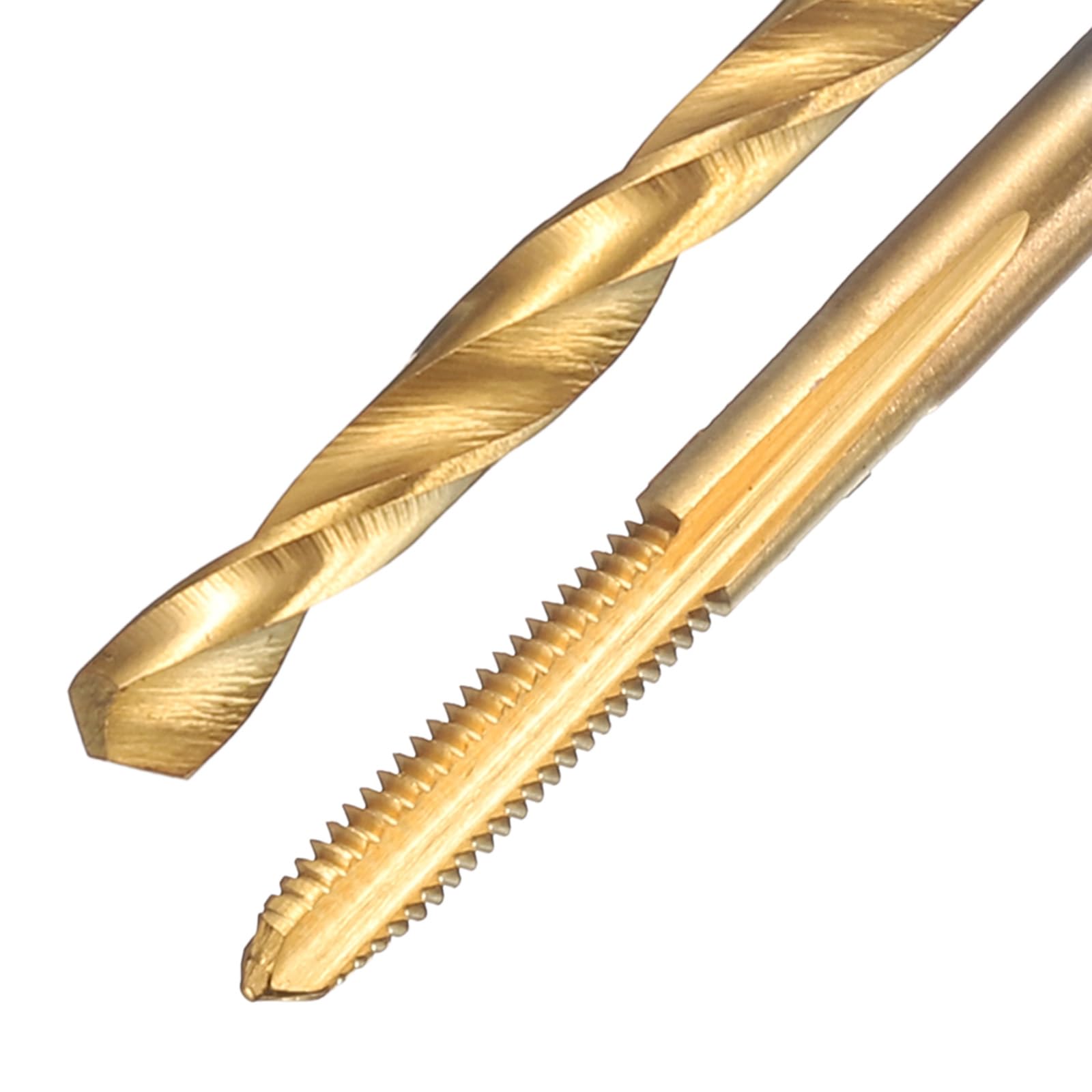 Set di maschi e punte da trapano, 1 maschio per filettatura metrica a scanalatura dritta M2,5 x 0,45 e 1 punta elicoidale da 2,1 mm, kit di utensili per filettatura HSS-6542 rivestiti in titanio