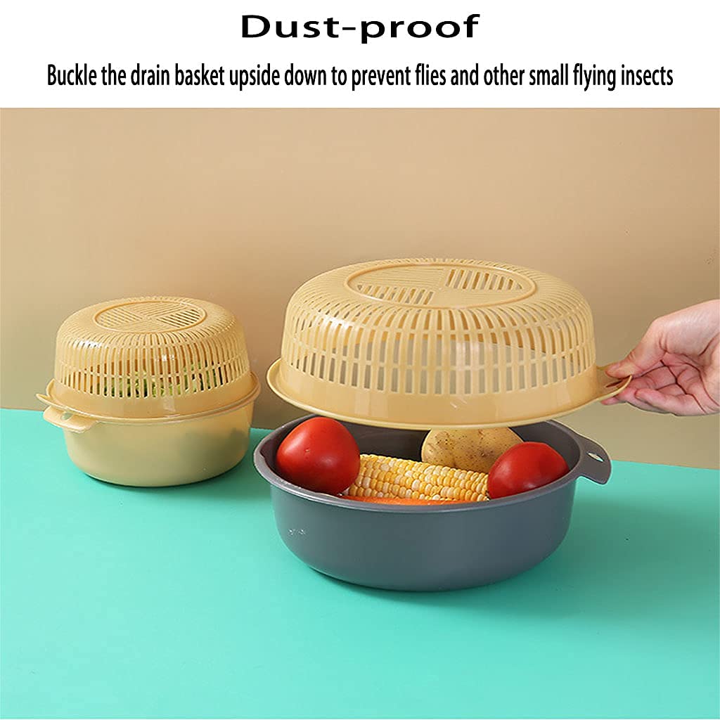 zestaw sitka kuchennego i durszlaka, miska cedzaka o średnicy 23 cm, sitko, dwuwarstwowy design sitko kuchenne, można prać owoce i warzywa - fioletowy