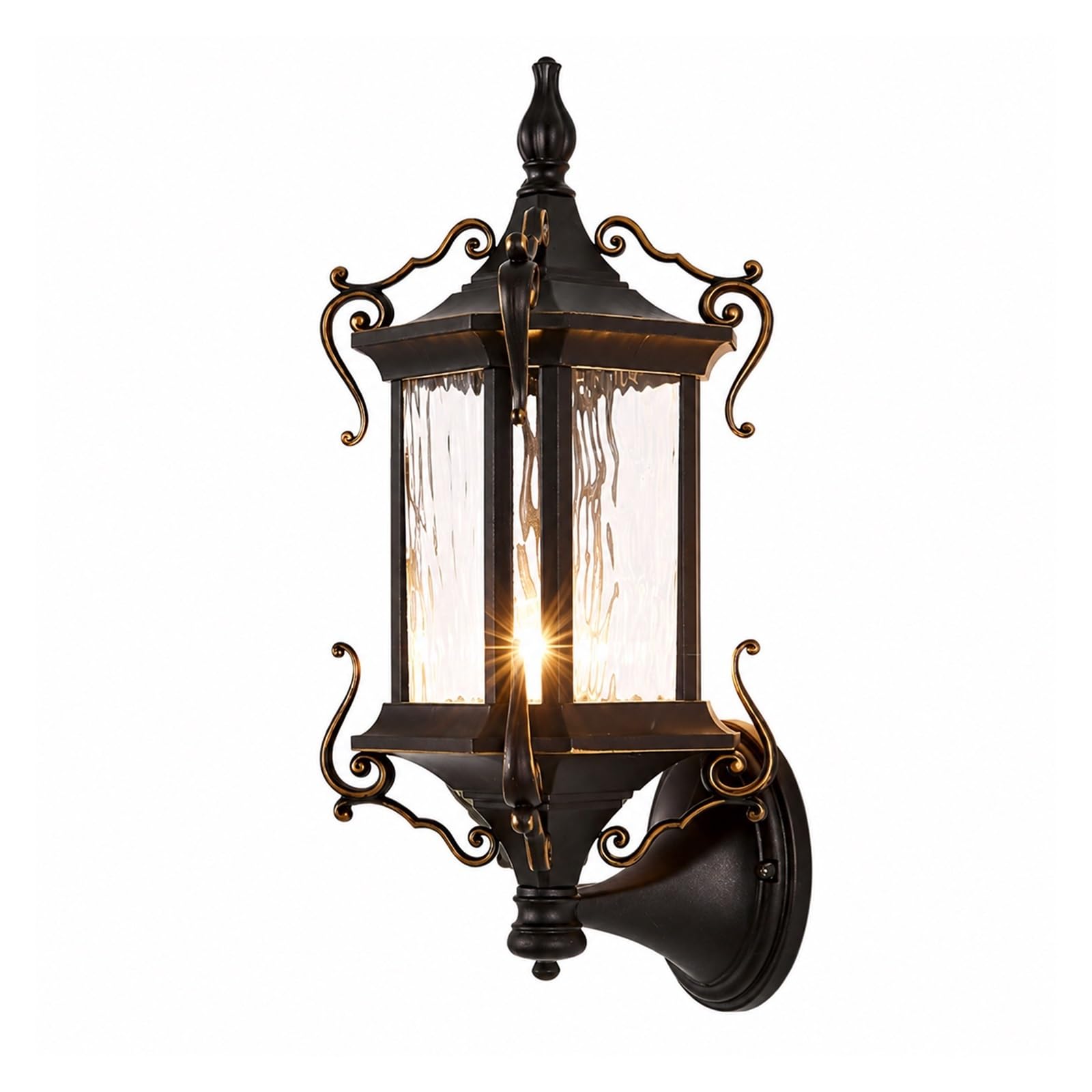 OZBMA European Style Outdoor Wall Light, Black E27 Lantern, IP65 Waterproof Aluminum Frame Exterior Sconce with Glass Shade, Porch Lighting Fixtures for Entryway Courtyard Threshold