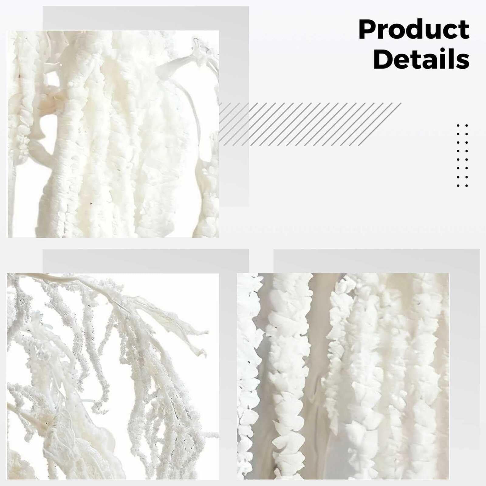 Lot de 10 Fleurs retombantes d’Amarante séchées Blanches Naturelles, Amarante préservée pour décoration de Mariage, décoration Douce Romantique et Composition de Fleurs séchées