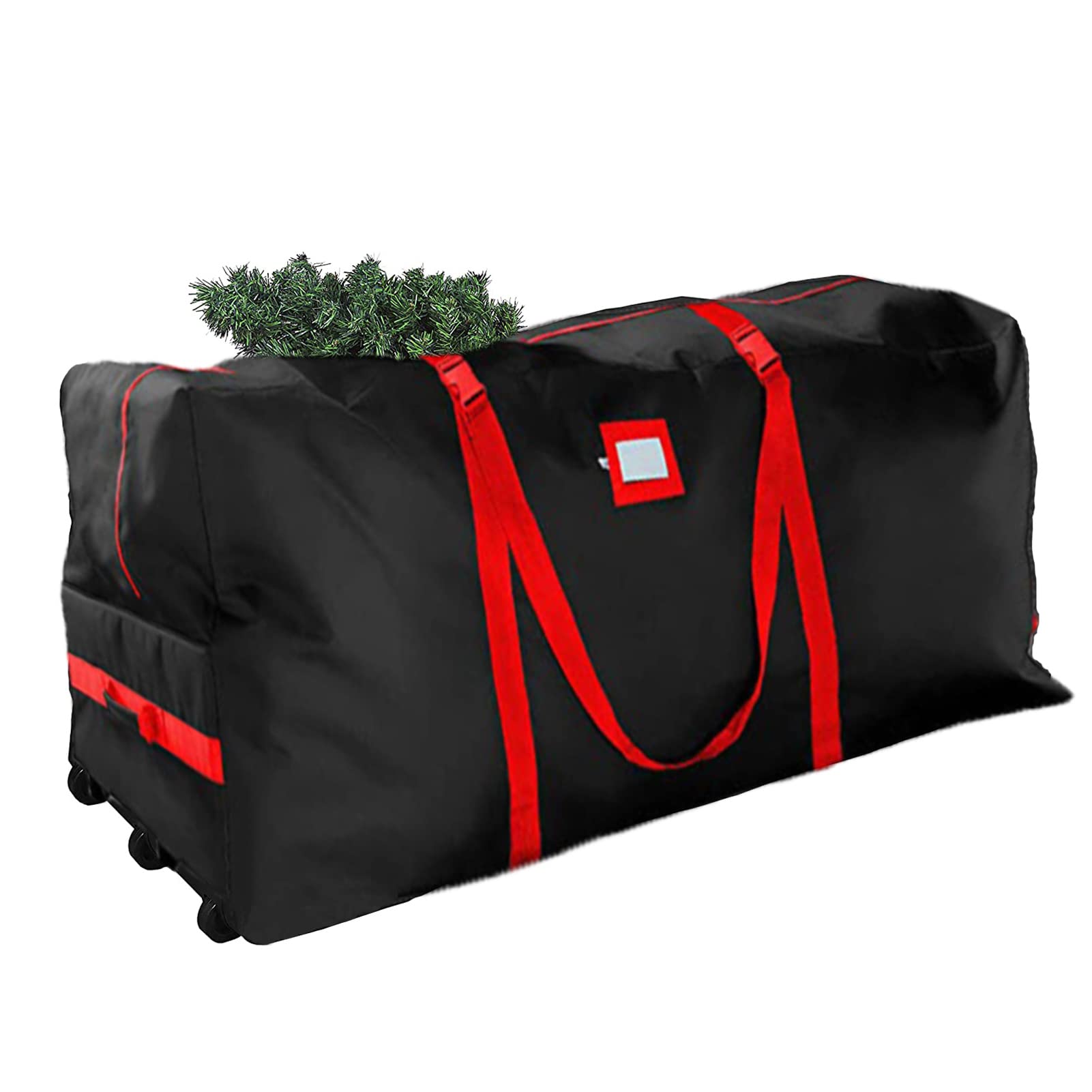 Sac De Rangement pour Sapin De Noël, Housse De Protection, avec Roues, Tissu Oxford 600D, Léger Et Imperméable, pour des Arbres De Noël Jusqu'à 9 Pieds De Haut (Noir,150x50x63cm)