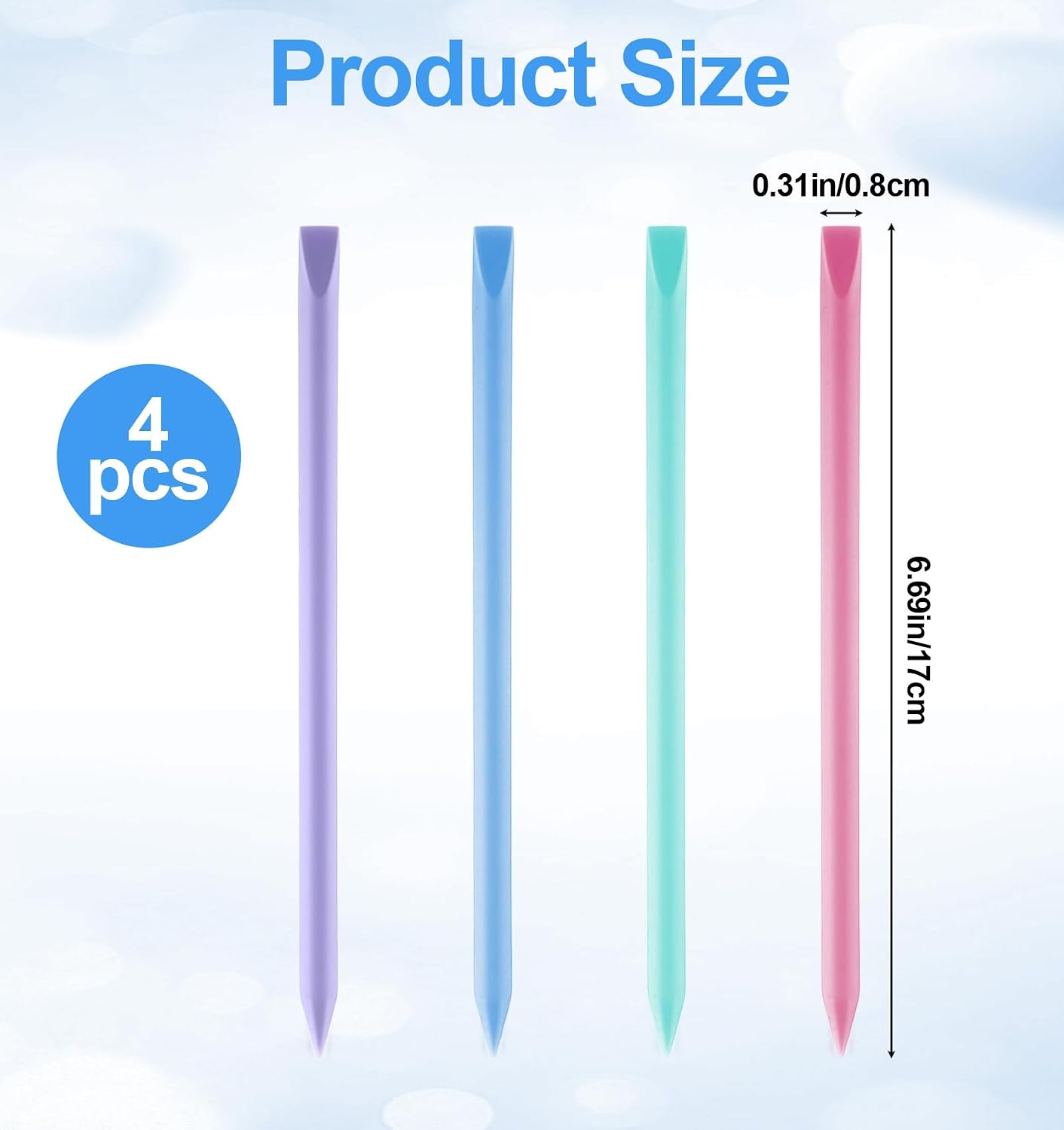 4 Pcs Silicone Stir Sticks for Resin | Reusable Resin Mixing Sticks, 4 Colors Resin Stir Sticks for Paint, Mix Arts, Crafts