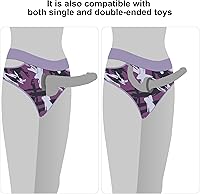 Vista 6 de Lovetoy - Arnés de consolador con correa y arnés de consolador morado suave con junta tórica elástica de silicona de 1.6 pulgadas, juguetes sexuales