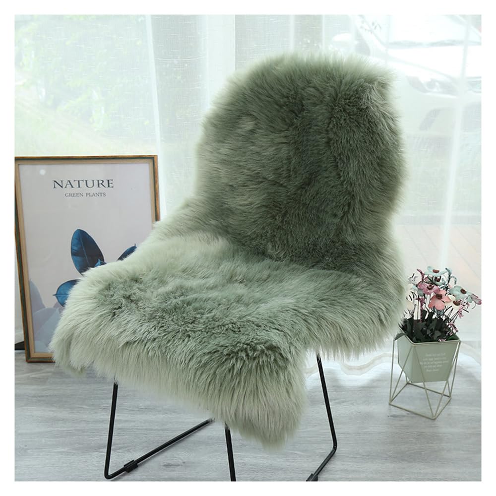 Faux Lammfell Schaffell Teppich 60 * 100cm Lammfellimitat Carpet Longhair Felloptik Flauschige Weicher Fellteppich Stuhlkissen Bodenteppich Sitzfelle Nachahmung Wolle Matte für Sofa Wohnzimmer