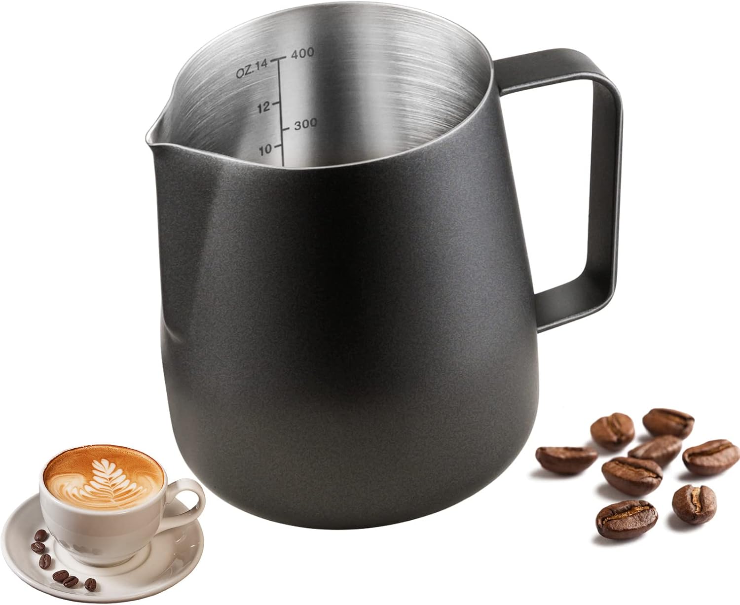 Miuly Small Milk Frothing Pitcher, Stainless Steel Milk