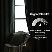 Vista 197 de MIULEE Cortinas de terciopelo de 63 pulgadas de largo, 2 paneles de cortinas opacas de lujo para dormitorio, sala de estar, cortinas de ventana