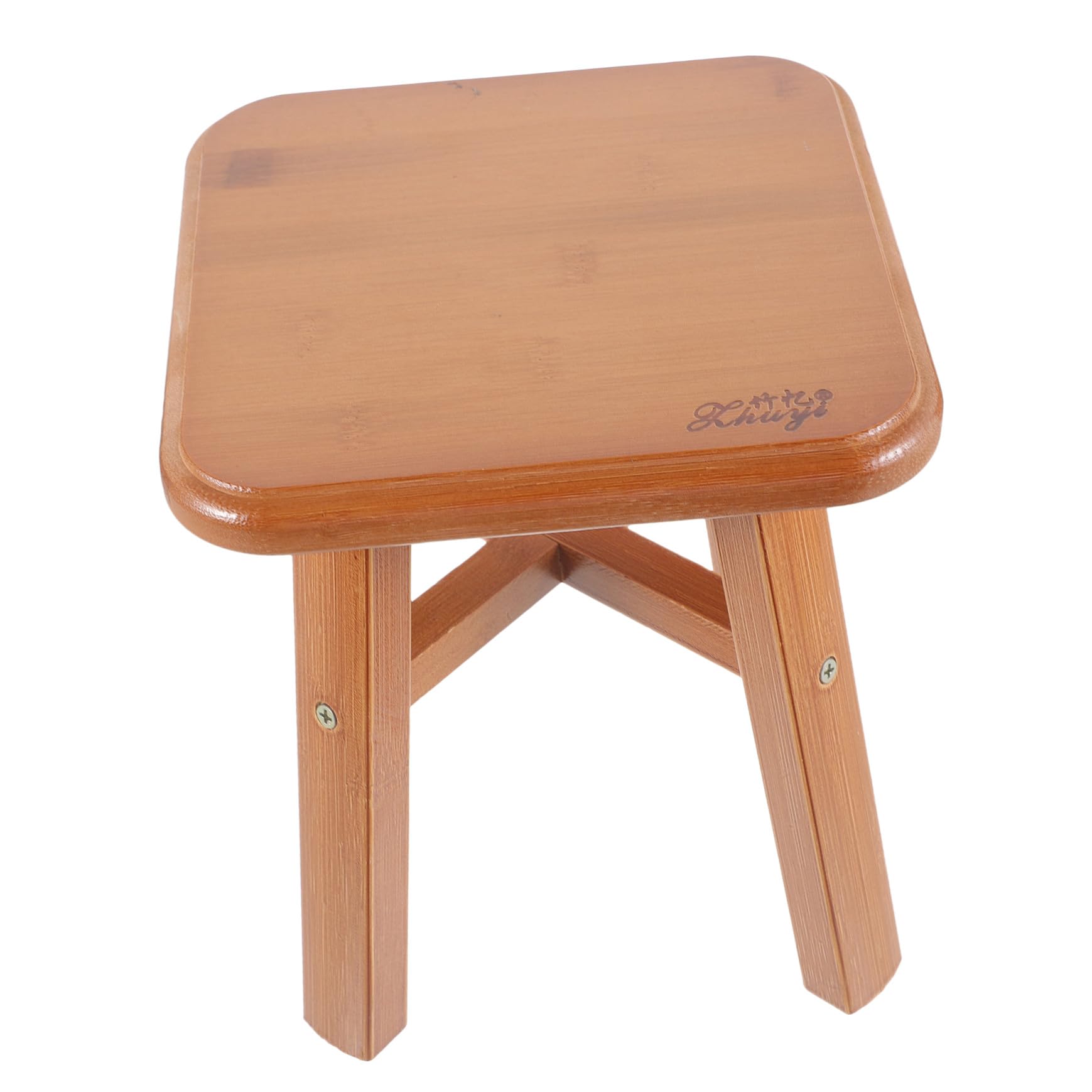 Tabouret en bois marron stable de 24 cm de hauteur pour salon et chambre