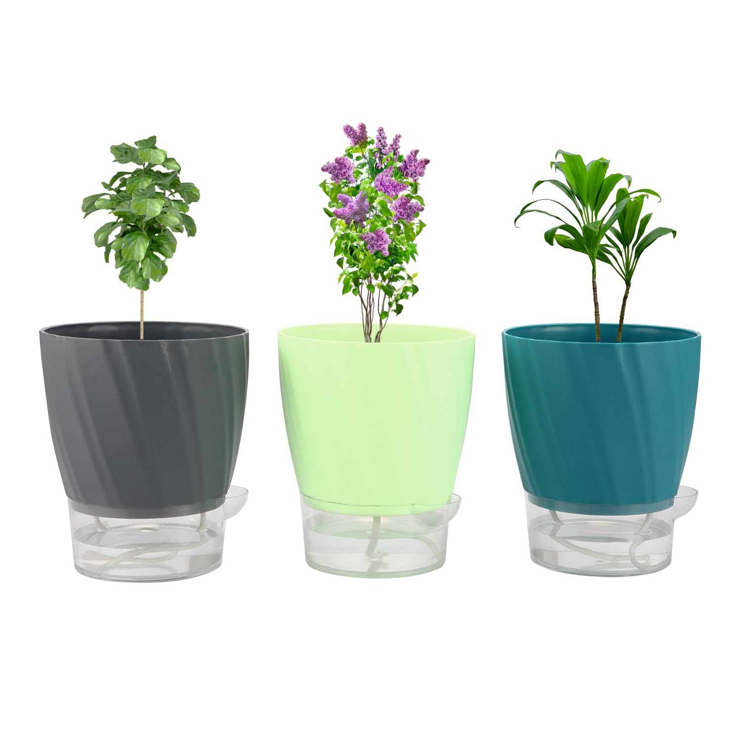INKULTURE Self Watering Flower Pots for Plants, Home Indoor & Outdoor Planters, Terrace, Garden Etc | Pack of 03 | Multicolor | Plastic | 07 inch X 6.5 inch (B0CRK52WYM) Amazon Price History, Amazon Price Tracker