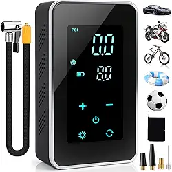 Recarregavel Inteligente Inflador, Pneu Inflador Inteligente Digital com LED, Compressor de Ar Portatil, Bomba de Encher Pneu, Compressor de Ar Portatil Automotivo