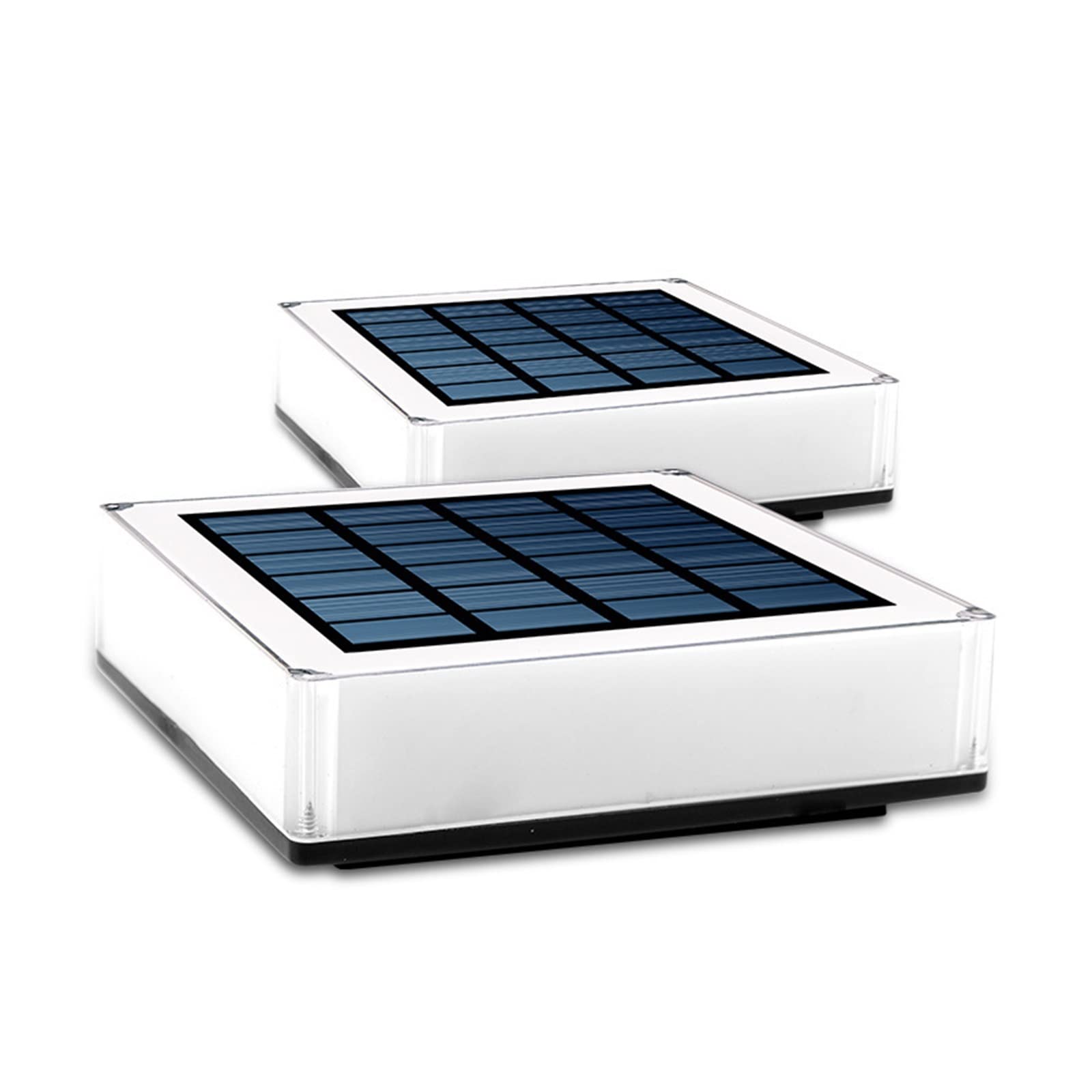 Solarne lampy słupkowe, solarne lampy słupkowe, LED, na zewnątrz, wodoodporne, proste światła ogrodzeniowe, willa, ogród, trawnik, ogród, światła na taras, ogrodzenie (gradient + stały kolor)
