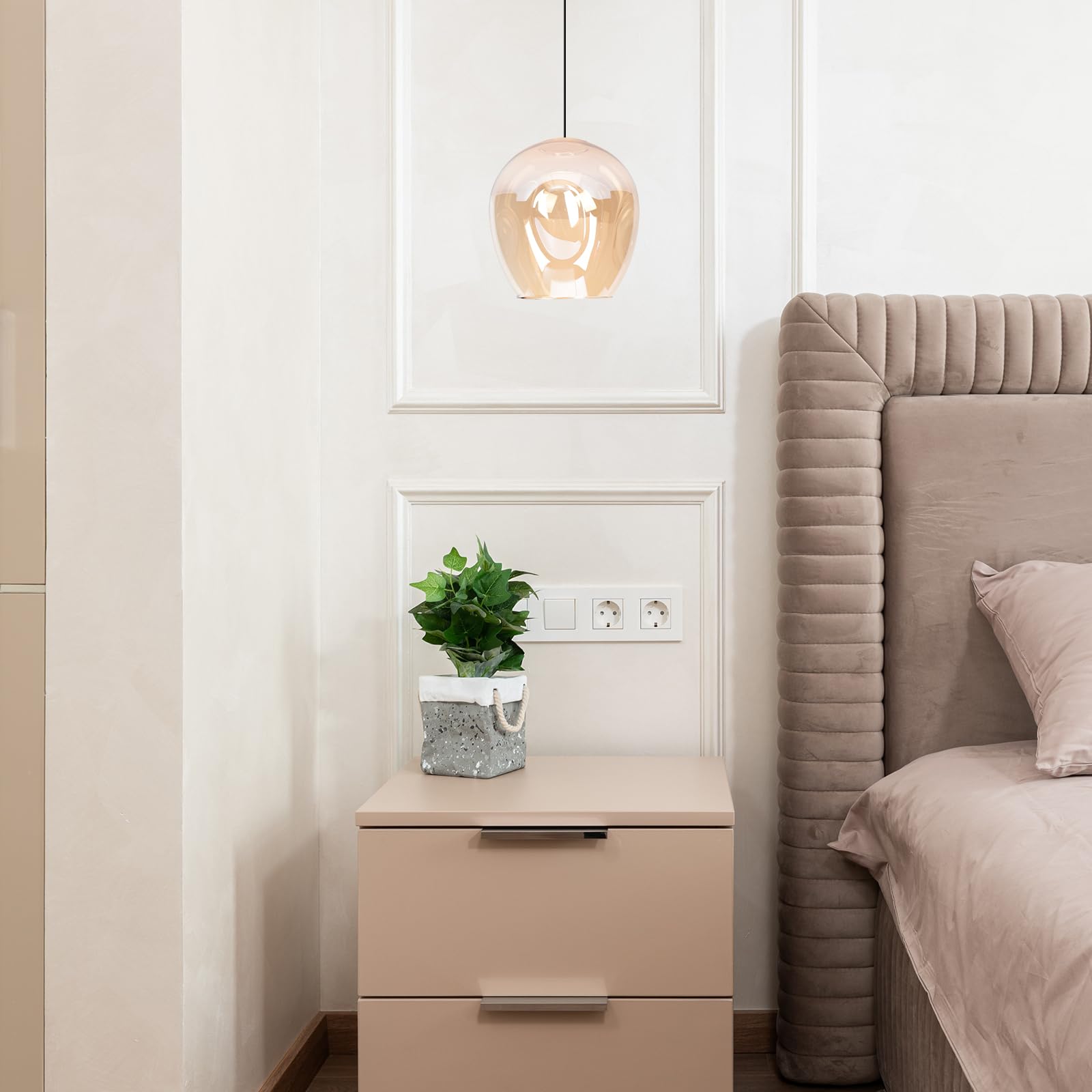 Paralume in Vetro Trasparente Accessorio Lampada Sostitutivo Per Lampade Da Tavolo Piantana E Applique Design Moderno Semplice Ed Elegante