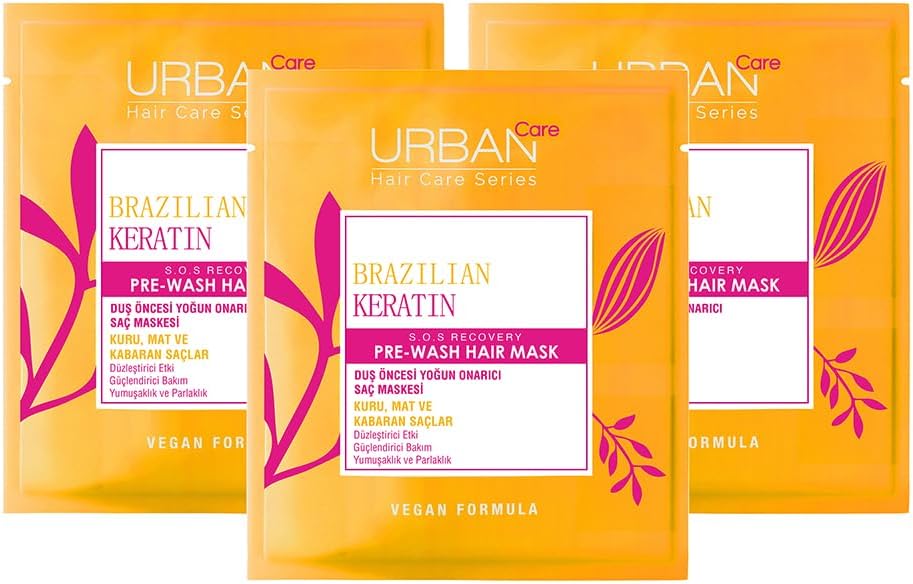 Brezilya Keratin Düzleştirici Etkili Duş Öncesi Saç Bakım Maskesi-3x50ml-vegan