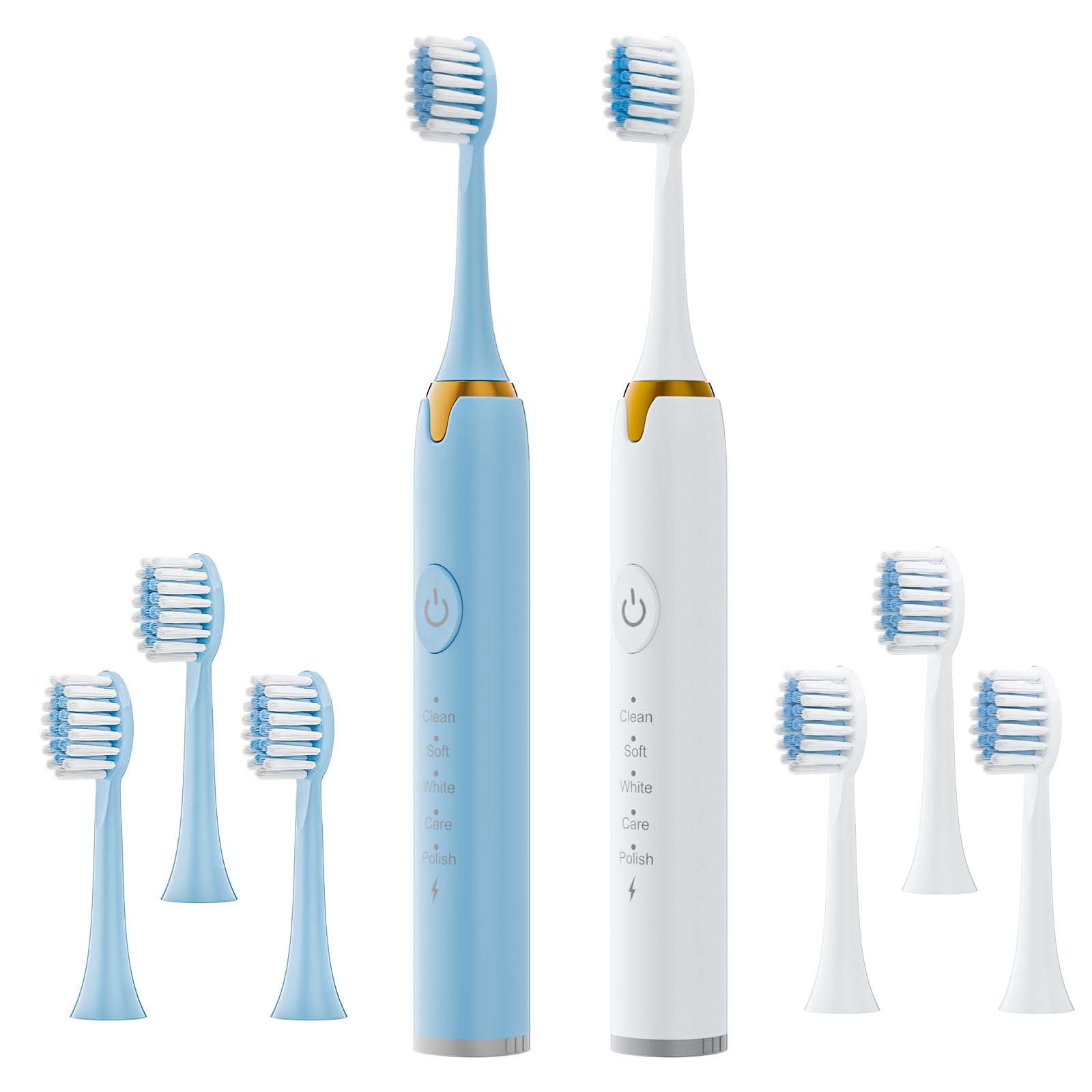 Photo 1 of 2 Pack Sonic Electric Toothbrush – 42,000 VPM Rechargeable Power Toothbrush with Long-Lasting Battery, 5 Brushing Modes and Built-in 2-Minute Timer, Ideal for Daily Home Oral Care (Blue+White)