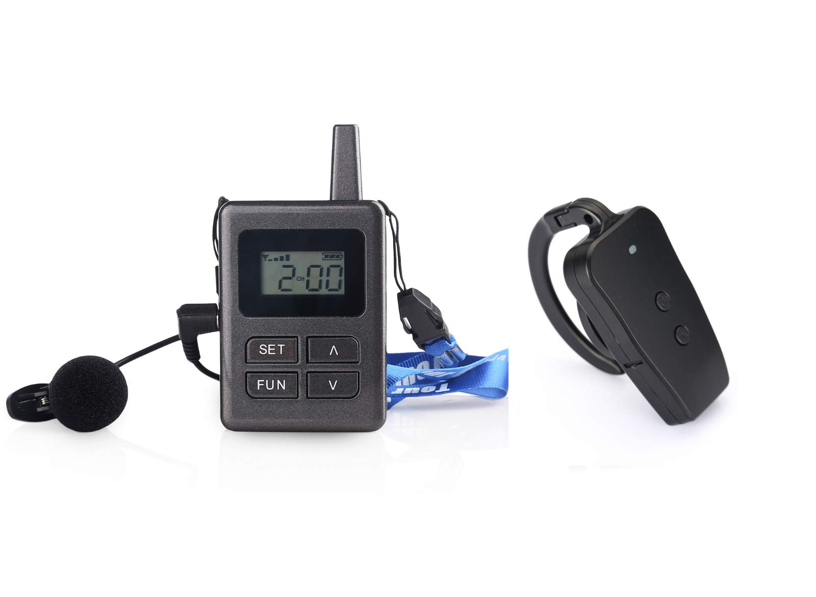 Sistema de guía de viaje inalámbrico con alta calidad de audio inalámbrico Tour Guide (2 emisoras + 30 receptores).