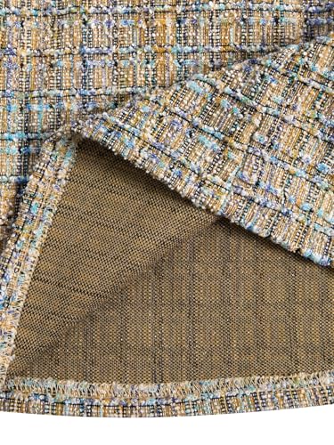 Image of Floerns Women's Plaid Tweed Dress Sleeveless Square Neck Elegant Work Mini Dress