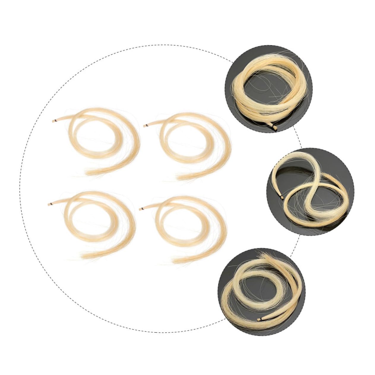 VICASKY 12piezas Pelo De Para De Violín Accesorios Prácticos Para Reparación De Instrumentos Cabello Natural Para Violines Color Khaki