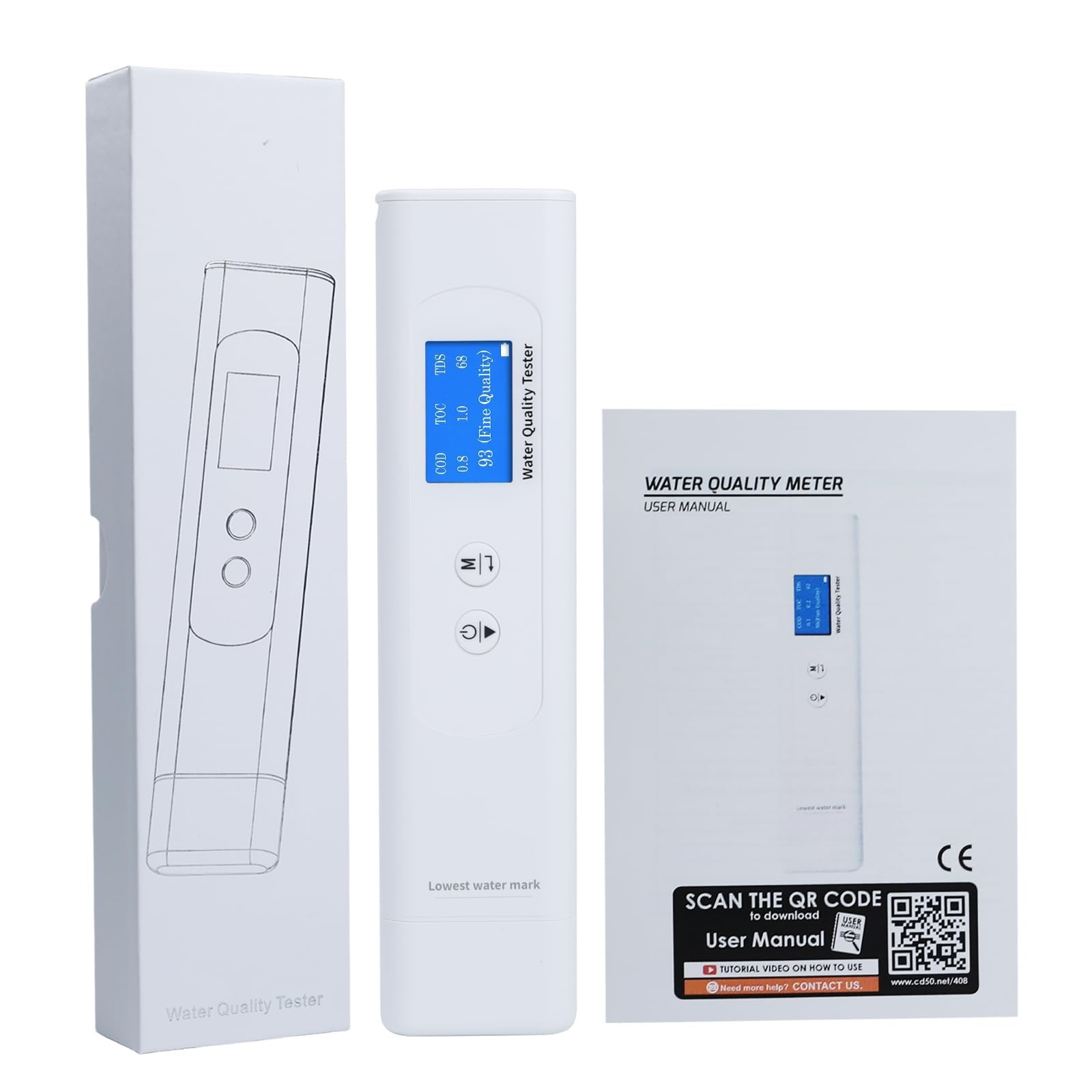 Probador de turbidez 6 en 1: TDS EC y temperatura (°C,°F) 0-9990 ppm-metro, prueba de agua digital precisa y confiable for agua potable, grifo, pozo, piscina, sistema RO/DI