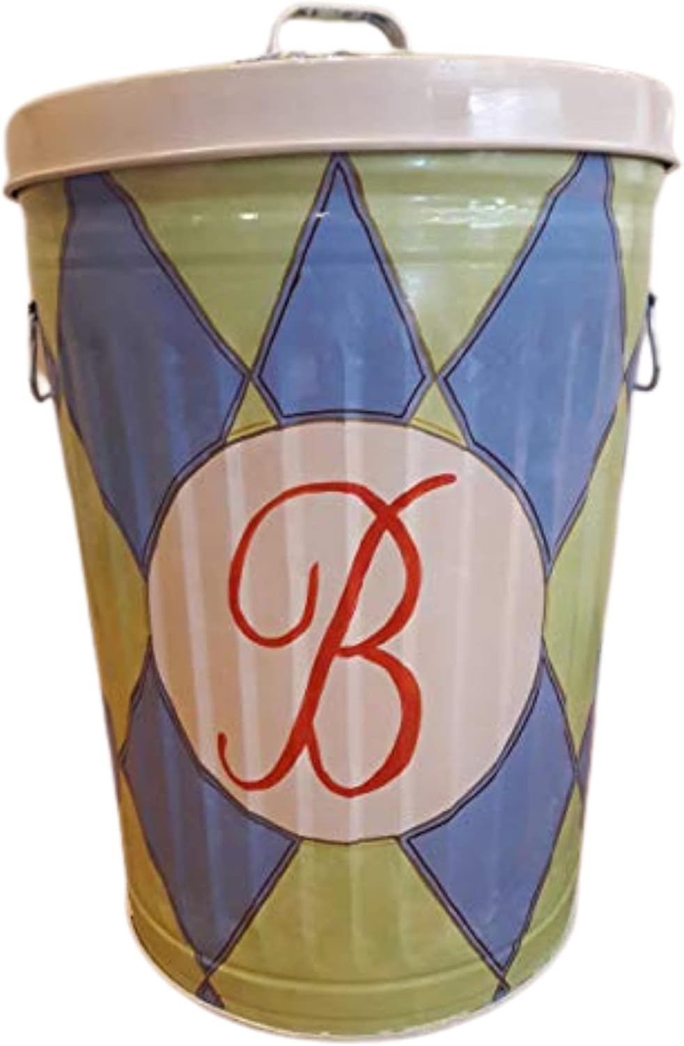 20 Gallon Hand Painted Galvanized Trash Can