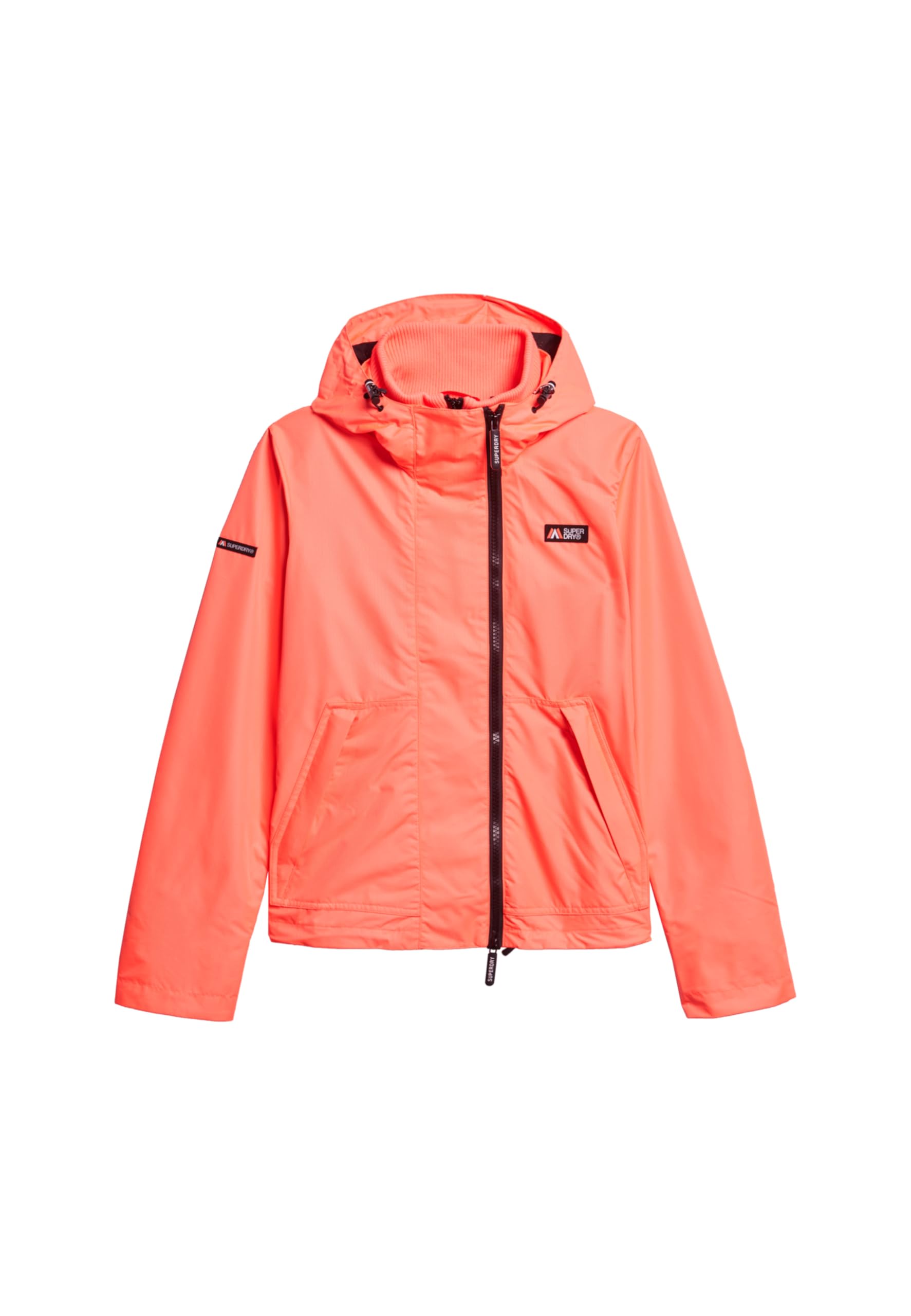 Superdry Women's Pastelline Coral Unisex Hooded Mtn Windbreaker Jacket Sweatshirt, Pastel Coral Red, 8