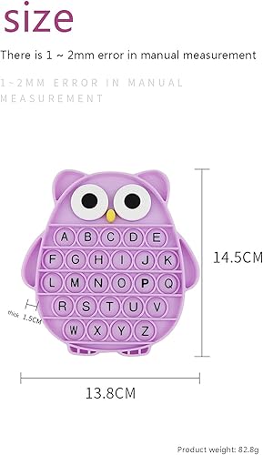 Miniatura 3 de Juguetes sensoriales de burbujas para apretar, letras del alfabeto de búho, juguetes sensoriales para apretar, regalos novedosos para niños y niñas,