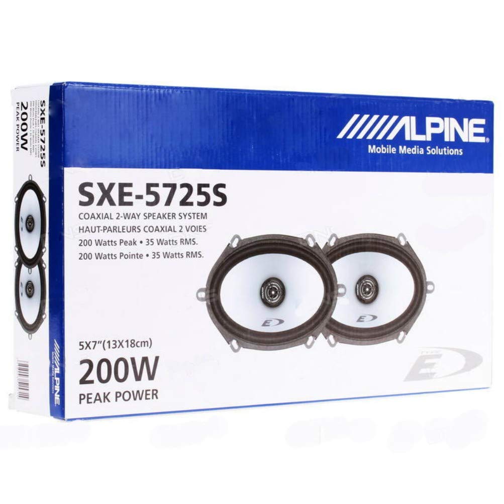 ALPINE SXE-5725S Paire d'enceintes coaxiales ovales 2 Voies 5 x 7 13,00 x 18,00 cm 130 x 180 mm 35 Watts rms 200 Watts Max 4 ohms Voiture, la Paire