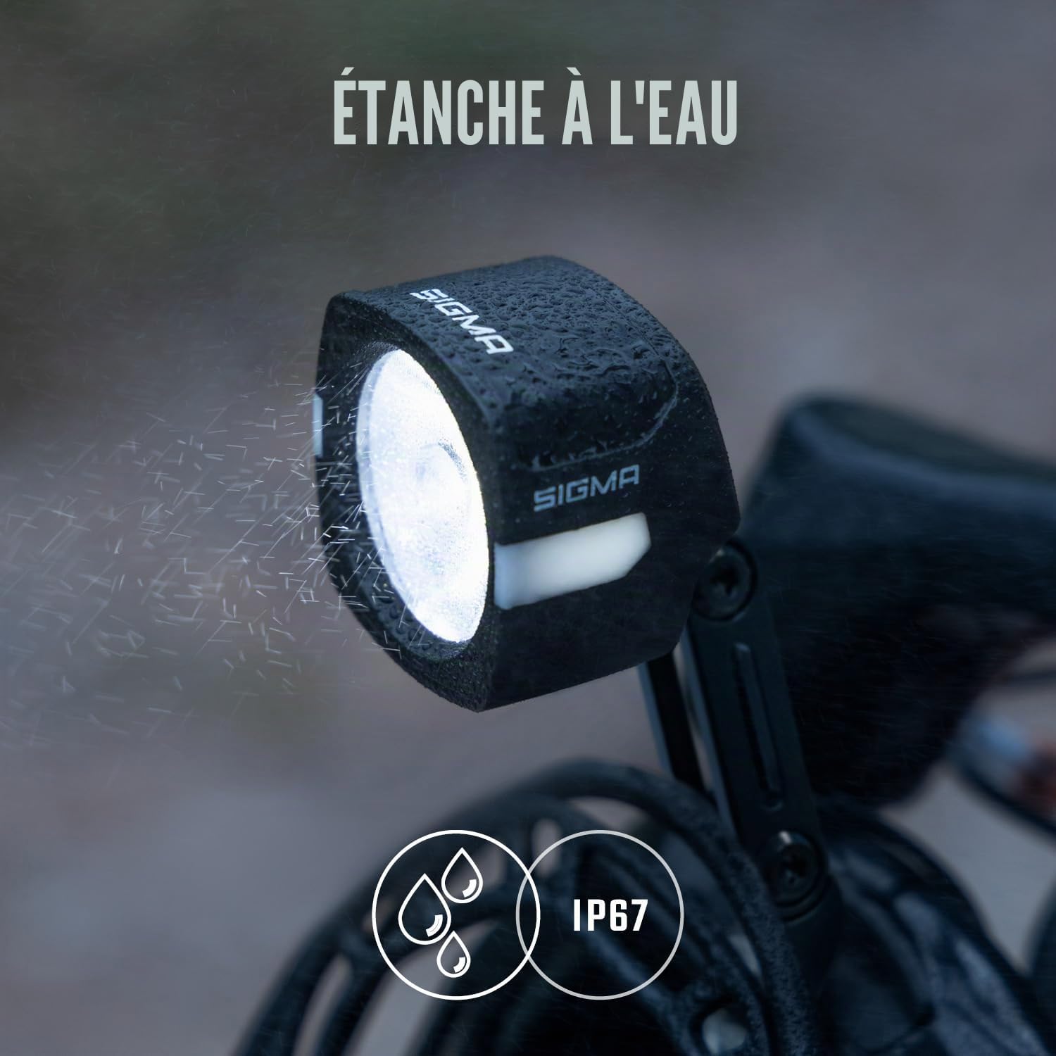 SIGMA EOX FL 100 | Éclairage pour vélos électriques | Feu pour vélo électrique de 100 LUX | Installation en quelques gestes | Visibilité latérale