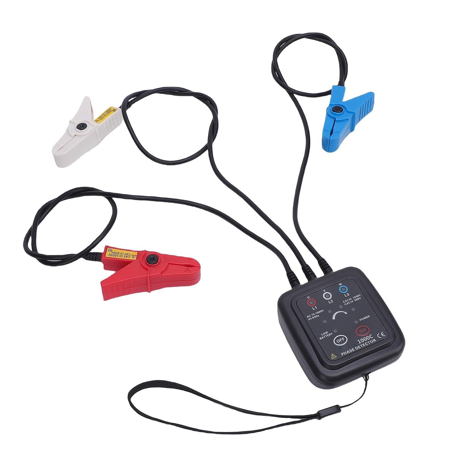 LiebeWH Professional Phase Rotation Meter Non Voltage Detector AC 70-1000V for Safe Electrical Circuit Testing Insulation Strength 5.4kV