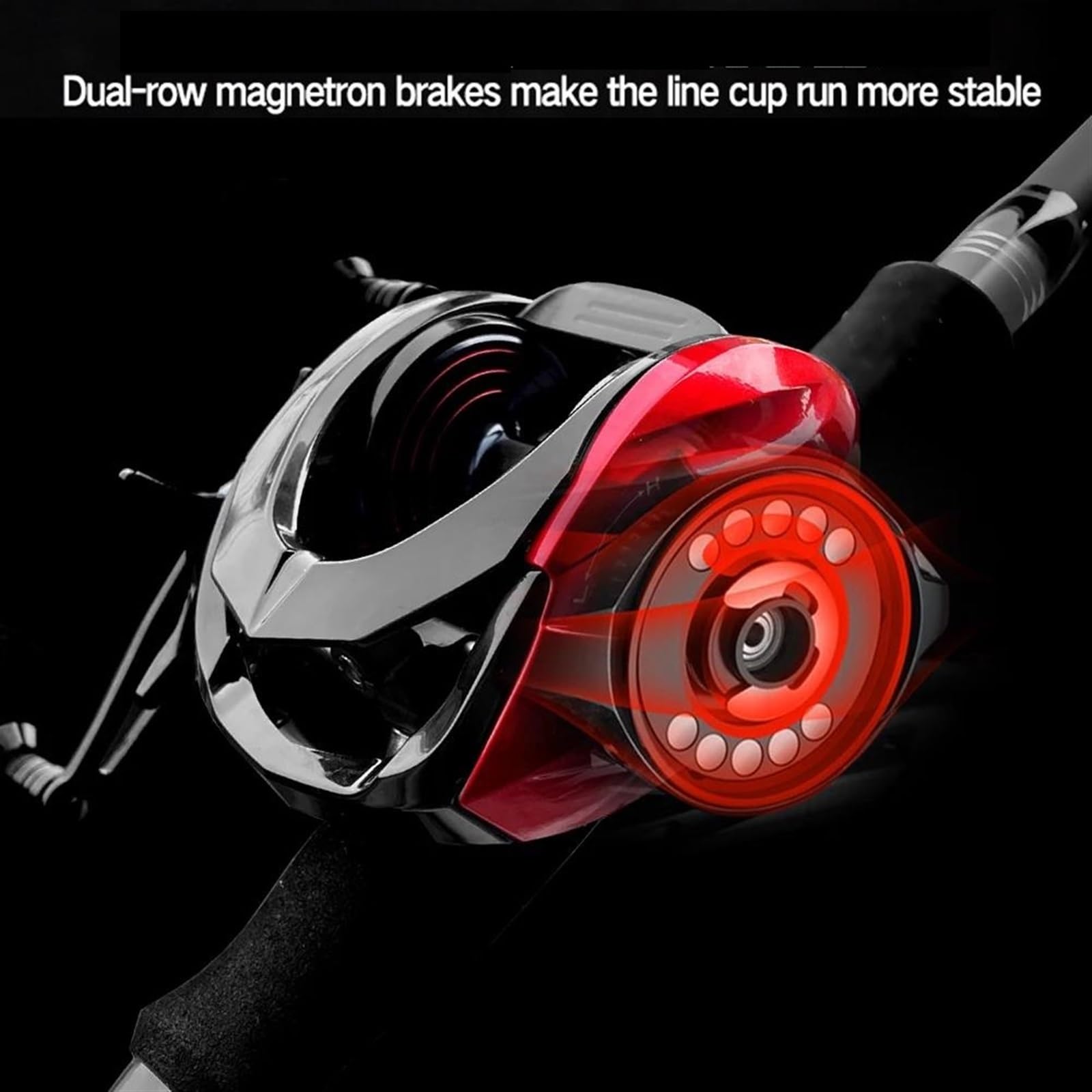 Karpfenrute Angeln 8+1 BB 6,4:1 Magnetbremse Wolfsbarsch 15Kg Professionelle Angelrollen Baitcast Rollen Big Game Baitcasting Jigging Angelrollen