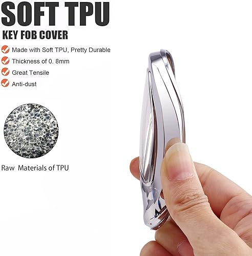 Miniatura 6 de YaSeim Funda para llavero, protector de llave de coche de TPU suave de protección completa