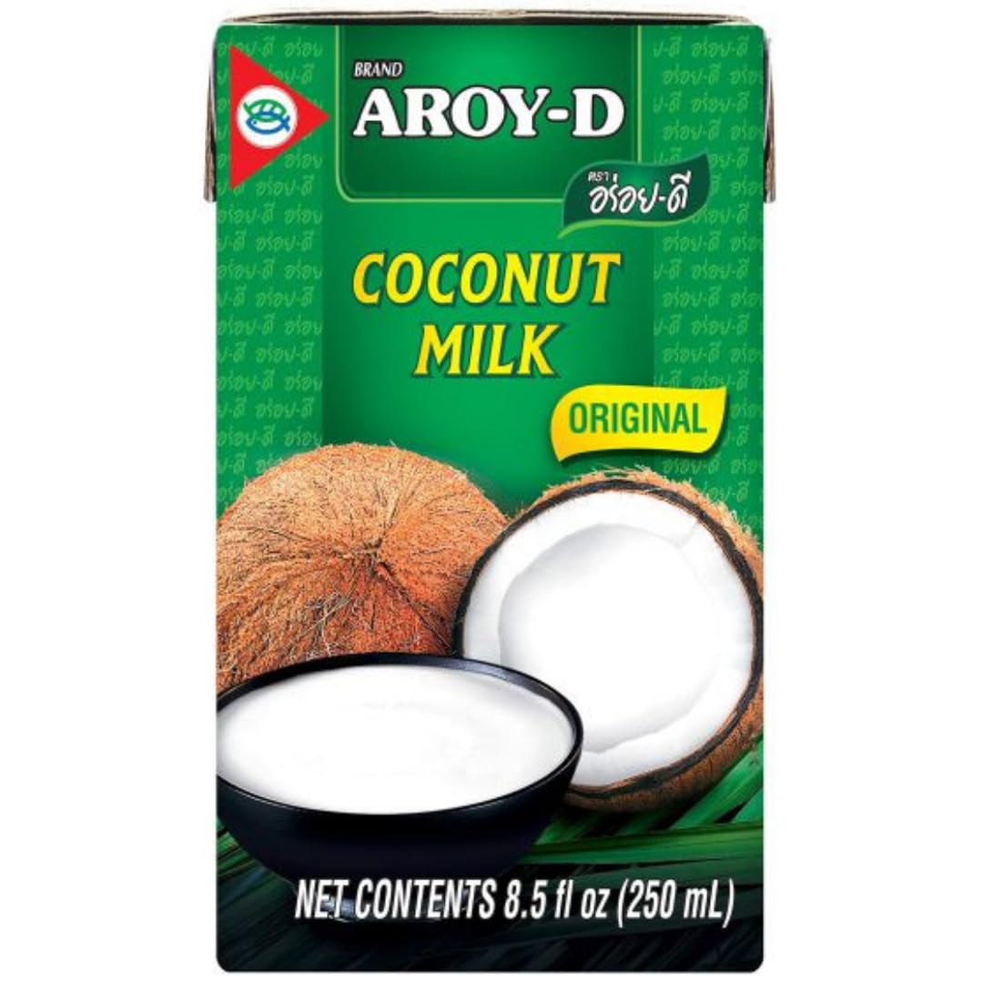 AROY-D Lait de noix de coco Lait de noix de coco 250 mililitres x 12 pièces avec épicerie pufai