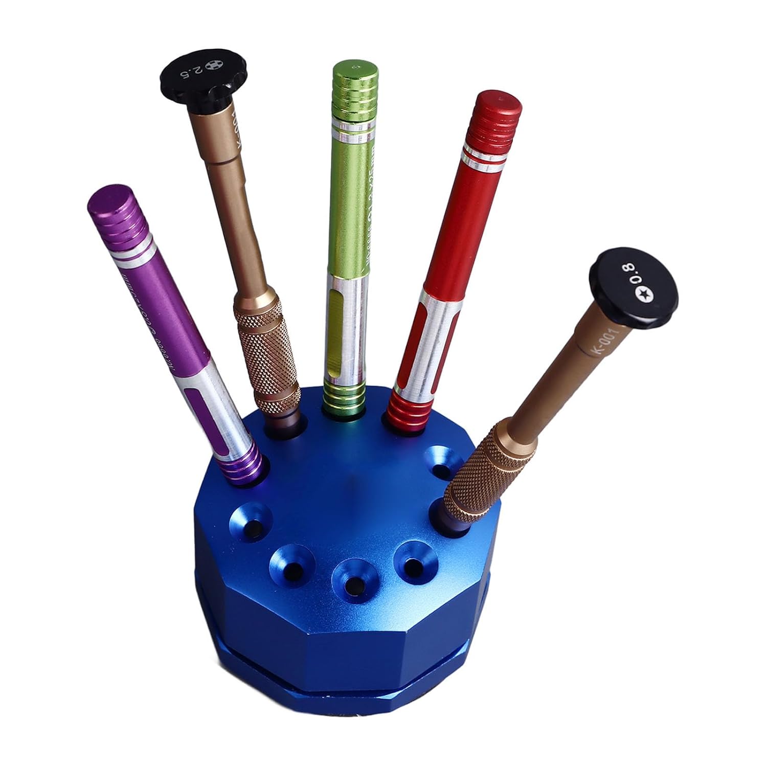 Rotating Screwdriver Storage Rack Aluminum Alloy Organizer Holder Space Saving Design with Anti Slip Pad Multi Purpose for Screwdrivers Tweezers Chip Pickups