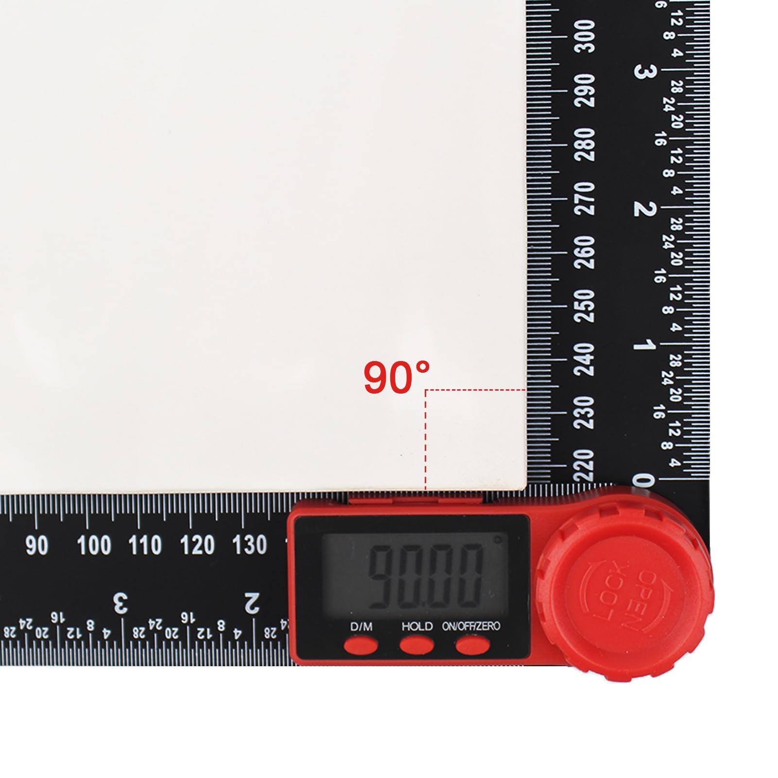 Goniometro Digitale 360°,Misuratore Angoli,Righello Angolare Digitale,con Doppia Gradazione,con Display LCD,Funzione Hold e Blocco,per Ingegneria,Lavorazione del Legno,Misurazioni Angolari Esatte