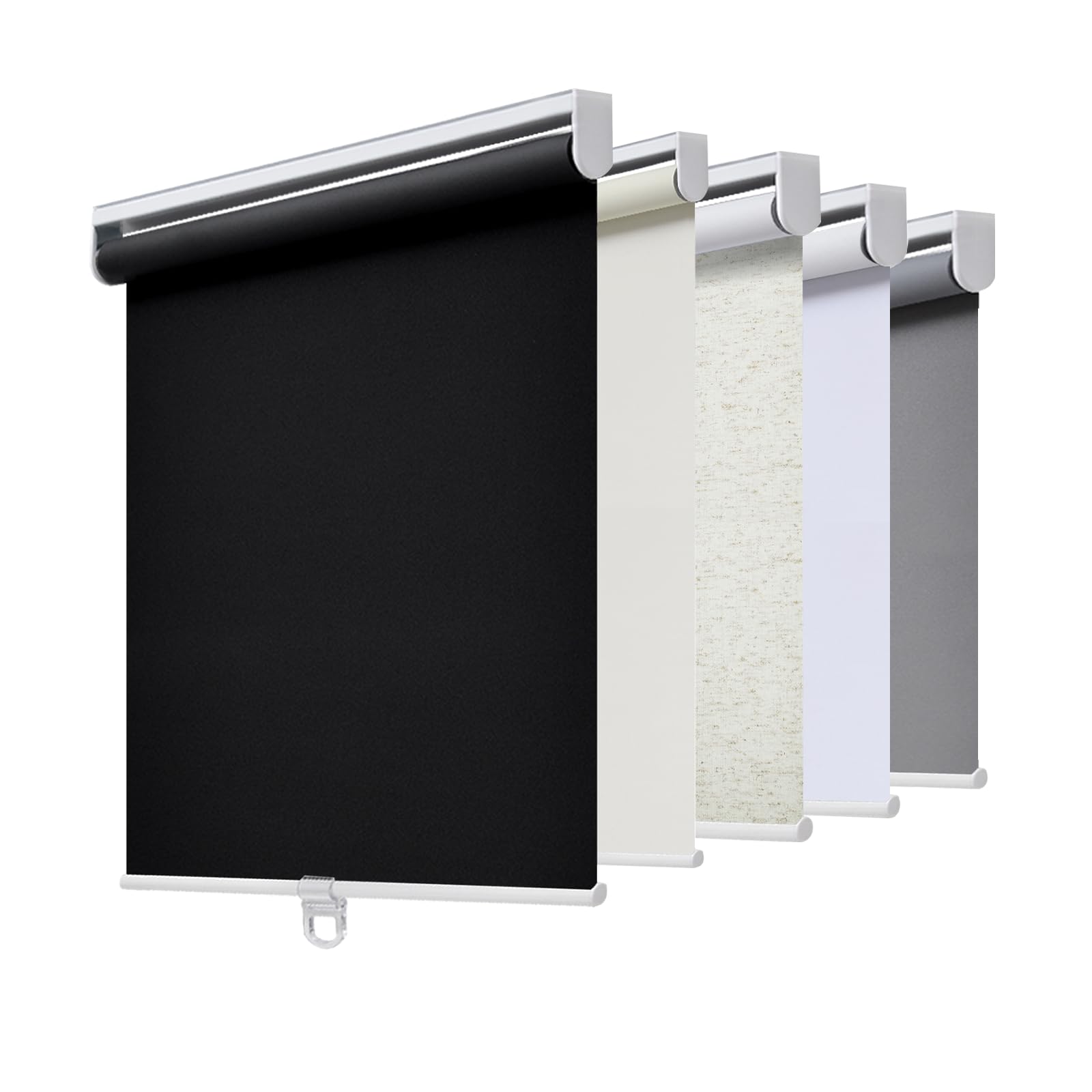 AOSKY Cordless Roller Shades Blackout Blinds for Windows Room Darkening Rolled Up Shades with Spring System, UV Protection Window Shades Door Blinds for Home and Office (26.5" W x 72" H, Black) — image 1