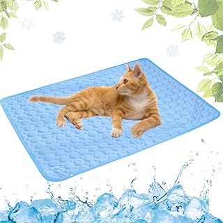 LEZUAN Kühlmatte Hunde, Selbstkühlende Hundematte, Kühldecke Katzen, Ungiftig Kühlkissen für Haustiere, Waschbar Hund Kältematte für Drinnen, Draußen und Auto, Blau,30x40cm product image
