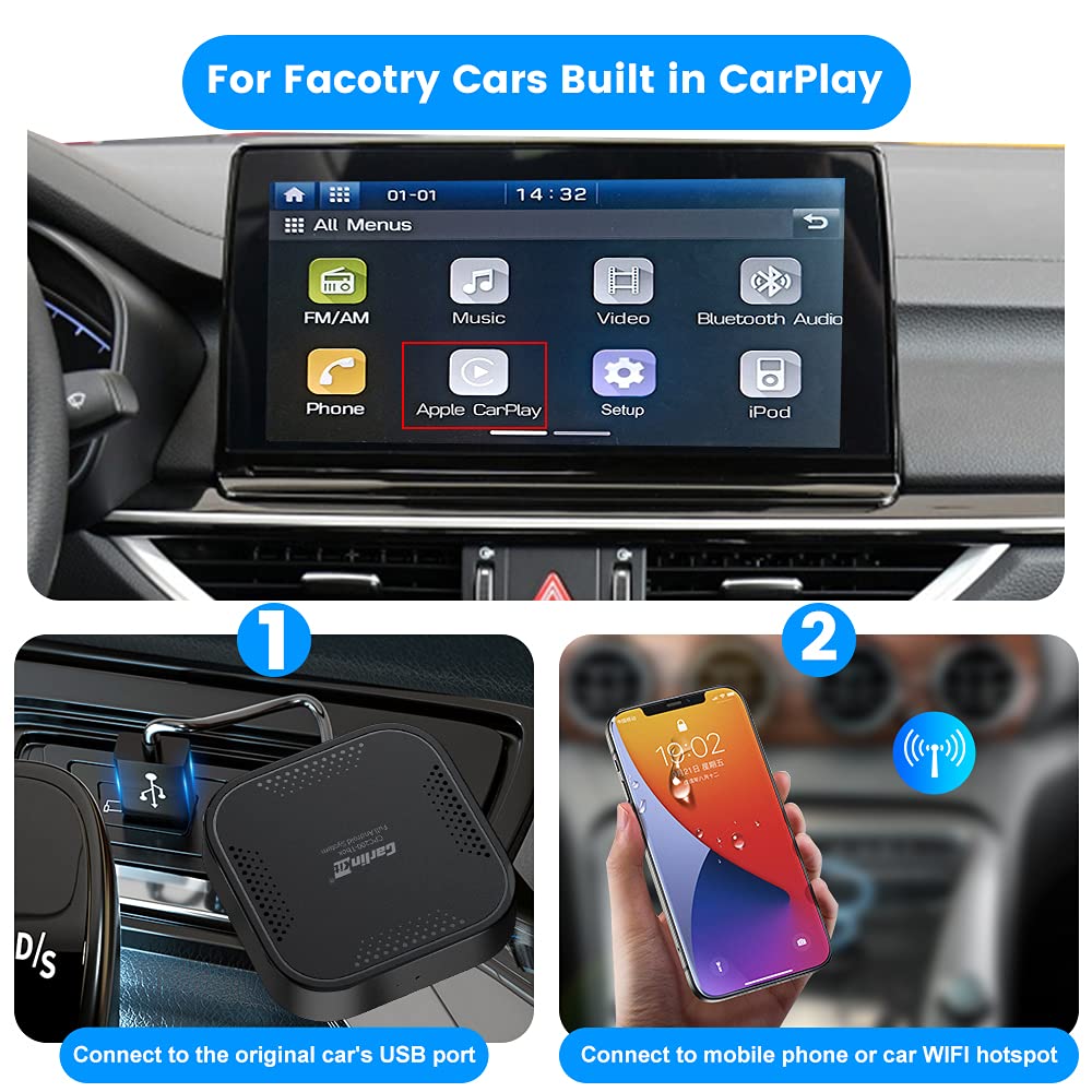 CarlinKit Wireless CarPlay and Wireless Android Auto adapter,for to a