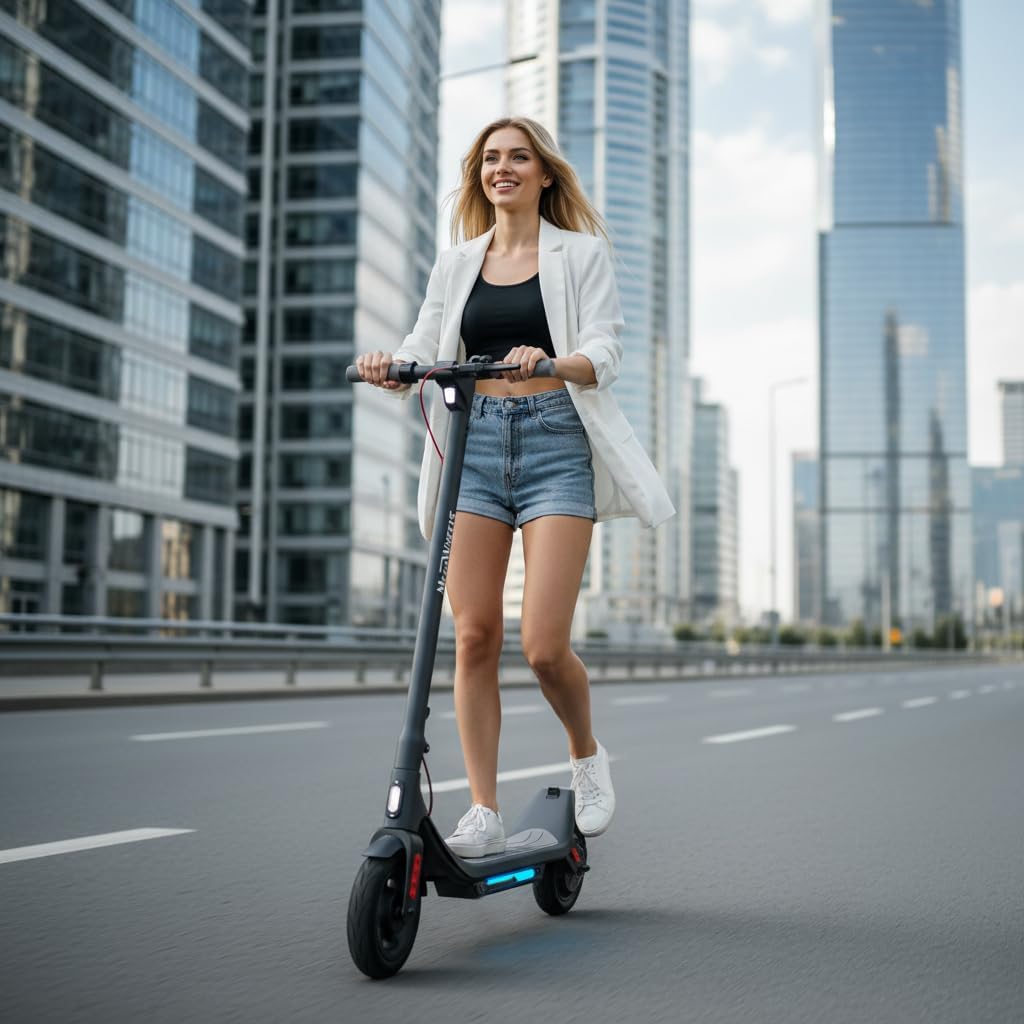 MEGAWHEELS Electric Scooter,Electric Scooter Adults with Suspension,600W/300W,11-28 Miles Range,8.5/10in Tire,15.5mph Speed,Escooter Smart APP Control for Commuting, Outdoor, Short Travel,Gift product image