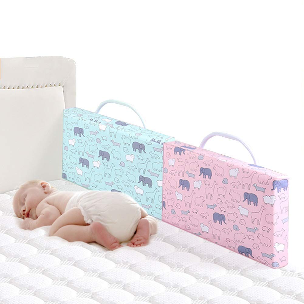 Barriera Letto, per Neonati e Bambini Piccoli - Paraurti in Schiuma per Lettino per Bambini, Dimensioni 50 cm/60 cm, Confezione da 1 (Colore: Rosa, Dimensioni: 50 cm)