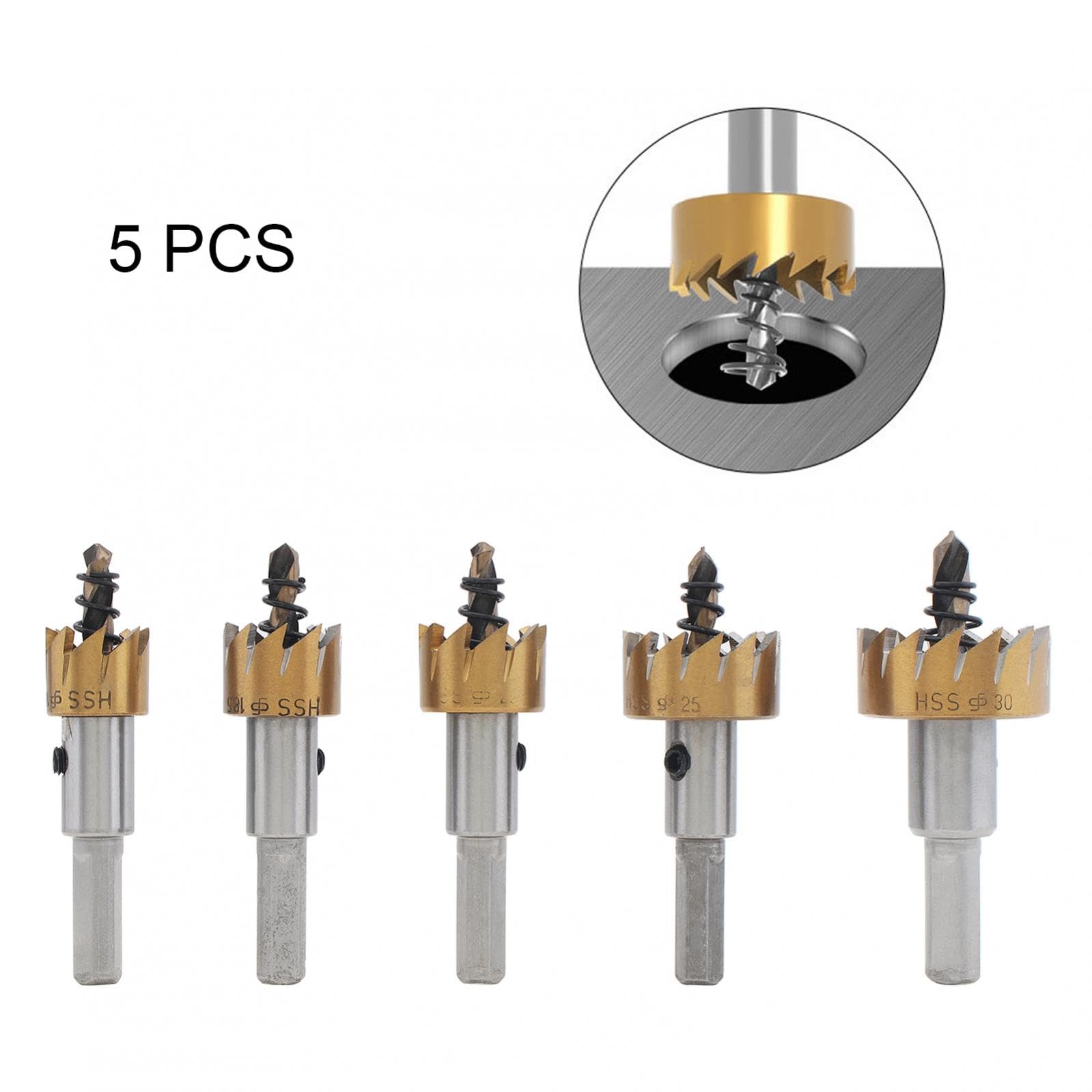 Zestaw 5 sztuk wierteł M35 HSS, zestaw pił wiertniczych platerowanych tytanem 16 mm 18,5 mm 20 mm 25 mm 30 mm
