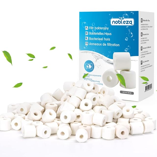 Nobleza - Anillos de Filtro de Cerámica, Filtro Biológico para Acuarios y Peceras, 4000g en Bolsas