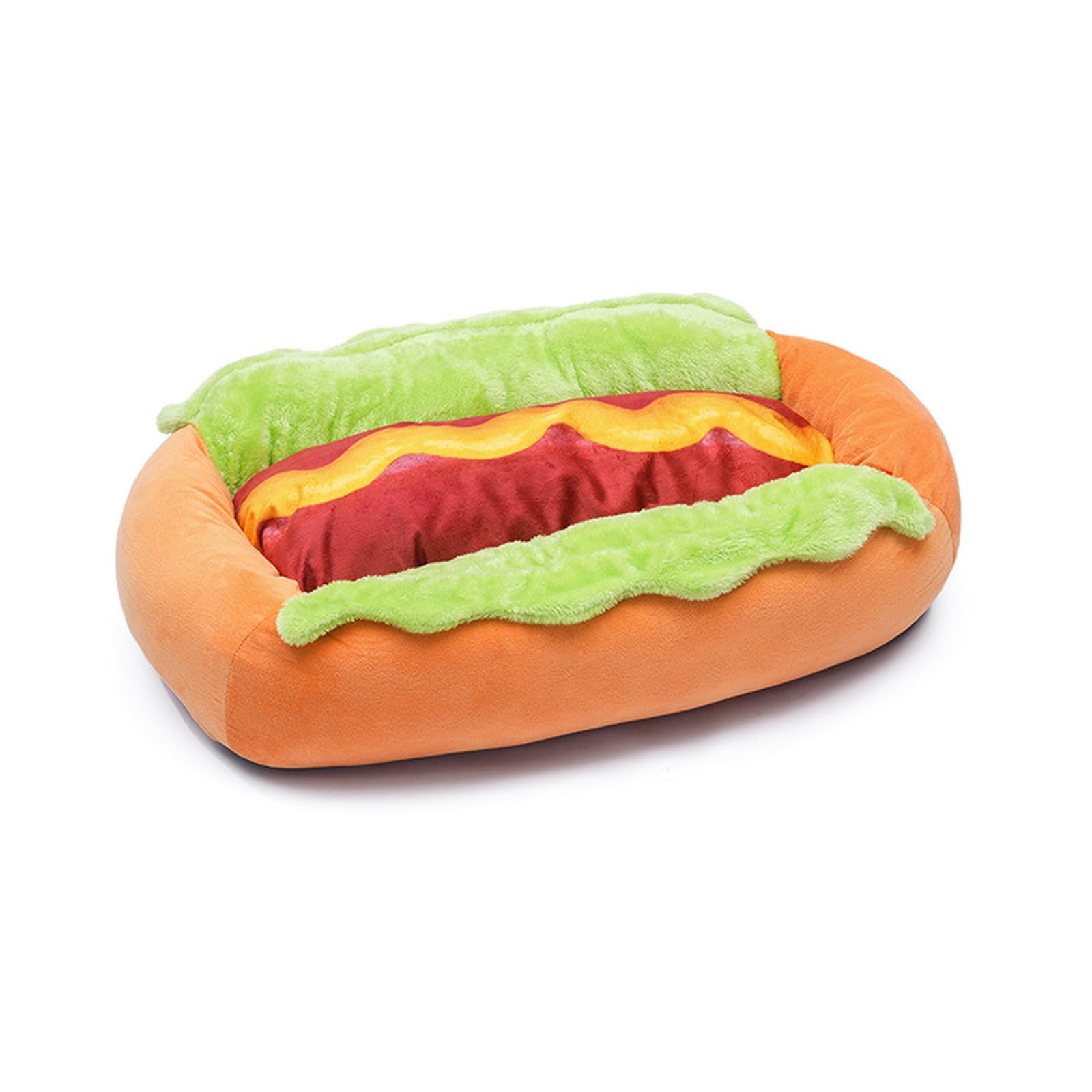 Hot Dog Dog Bed Soft Plush Washable Bed for Small Dogs and Cats