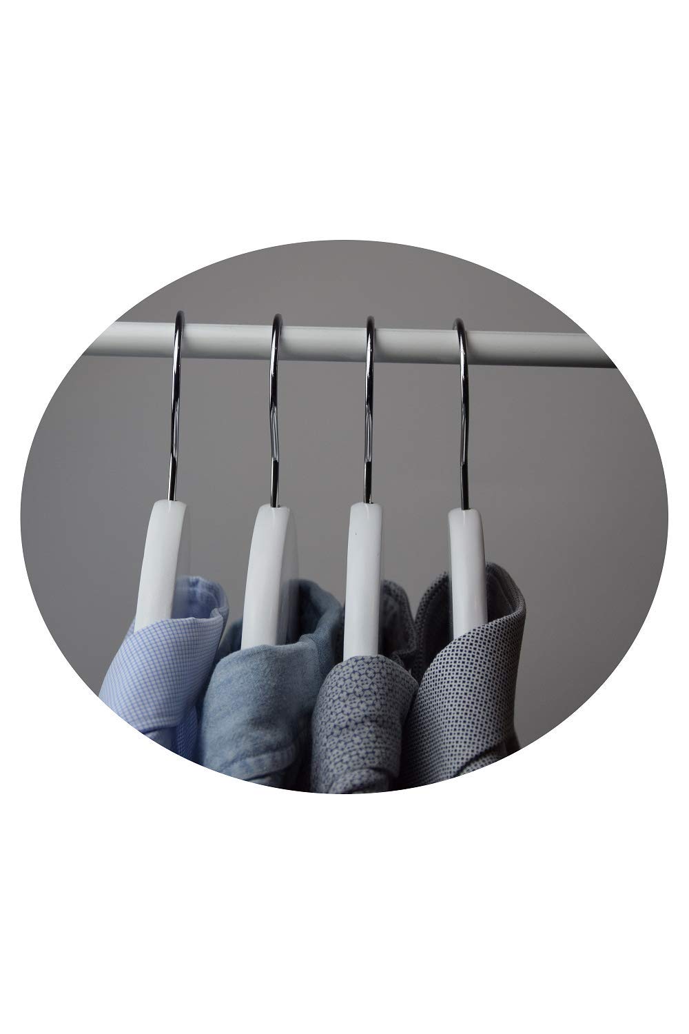 Perchas de madera blancas 100 unidades perchas de madera con barra para pantalones 44,5 cm | gancho giratorio 360° | perchas para chaquetas | perchas para camisas | perchas para pantalones