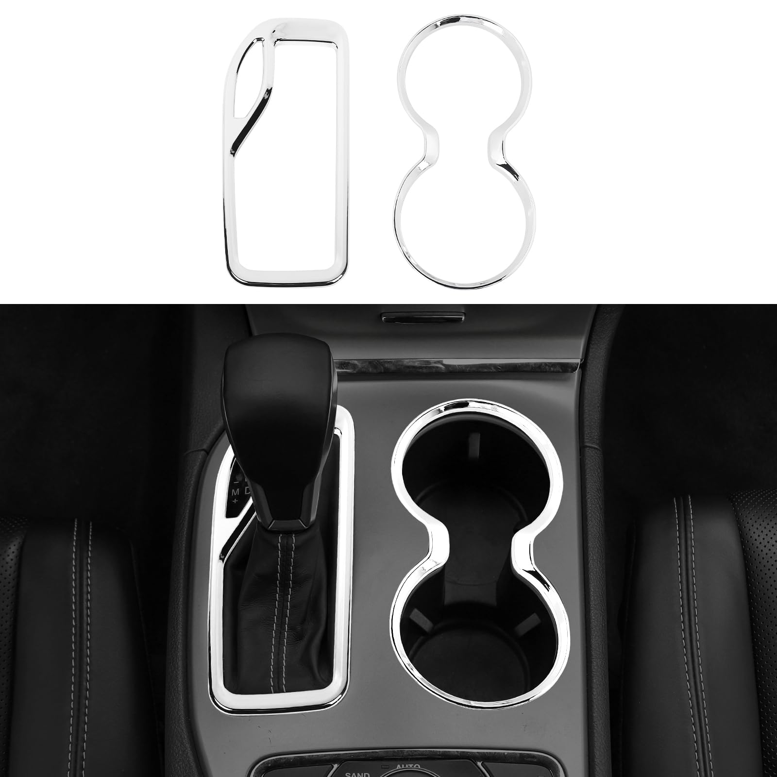 Front Cup Holder+Gear Shift Cover Panel Trim for Jeep Grand Cherokee 2016-2021 CupHolder Holder Cover Interior Accessories