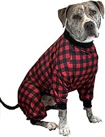 Vista 19 de Tooth & Honey Pit Bull - Pijama para perro con estampado de vaca, luna y estrella, con cobertura completa, pijama ligera para perros grandes